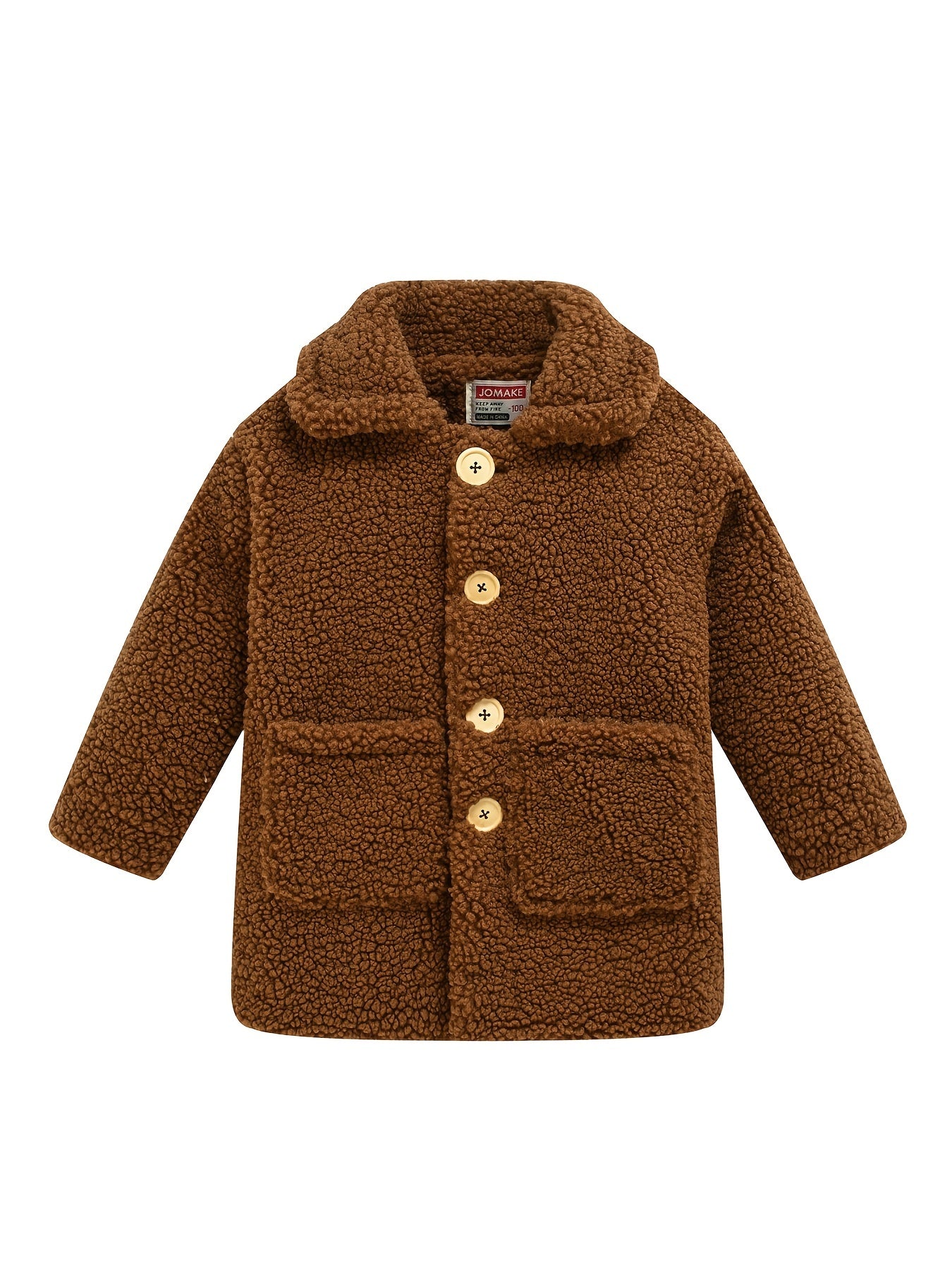 Girls' Cozy Fleece Jacket - Two-Tone Color Block with Plush Lining, Long Sleeves & Button Front, Casual Korean Style Winter Outerwear for Youngsters, Youngsters'S Winter Jacket | Buttonup Front Jacket | Plush Lining Jacket