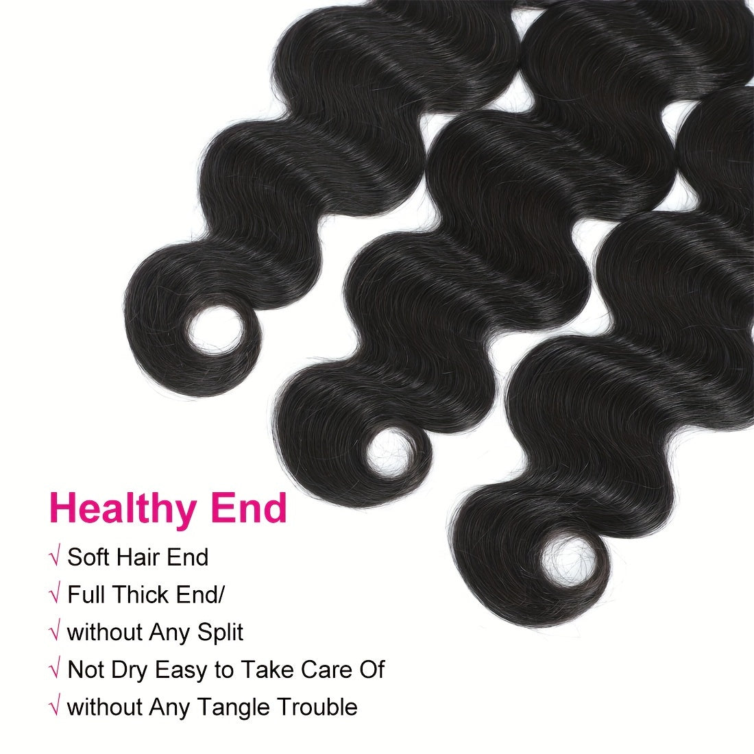 12A Brazilian Body Wave Bundles 100% Human Hair Bundles Unprocessed Virgin Hair Body Wave 1Bundles Human Hair Weave Bundles 1B Natural Black 12-26inch Double Weft