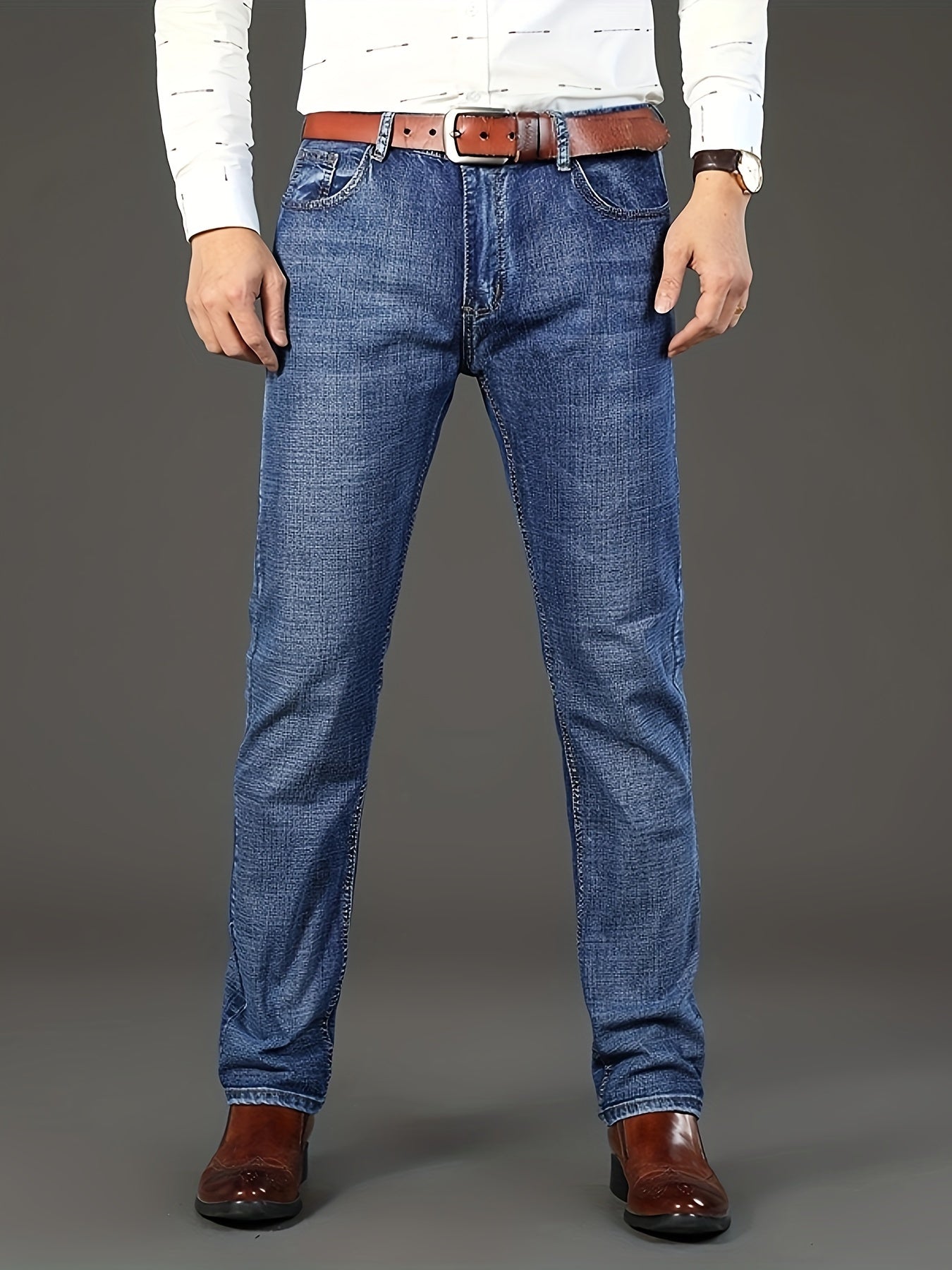 New Seasonal Chinese-Style Straight-Leg Jeans for Men, Suitable for Business And Casual Wear.