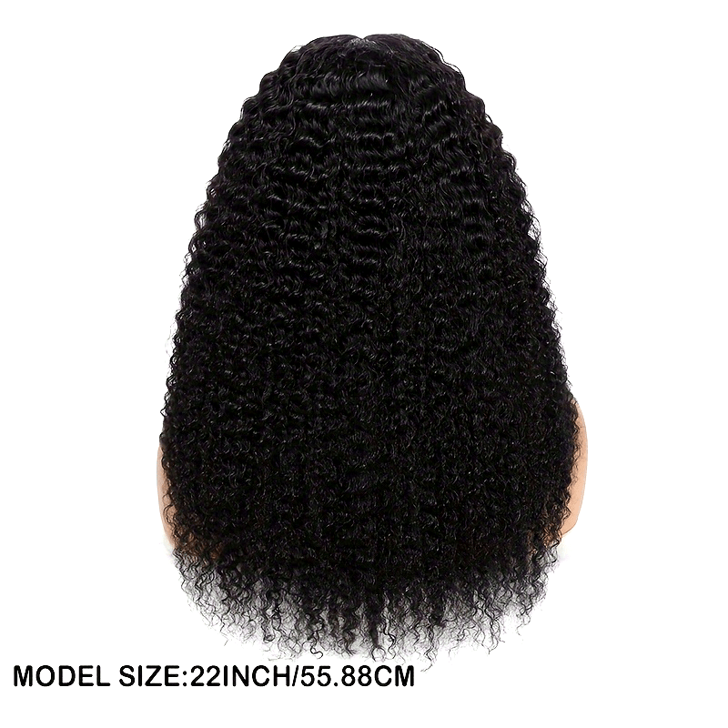 Kinky Curly Lace Front Wigs Human Hair 4x4x1 Lace Closure Wigs 180% Density Kinky Curly Wigs with Brazilian Remy Hair Unprocessed Virgin Hair Wig Natural Color