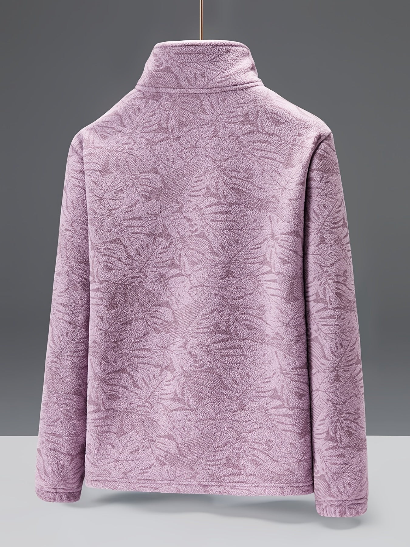 Ultra-Durable Windproof Plant Print Fleece Jacket - Perfect for Adventure Seekers with Stylish Nature-Inspired Design