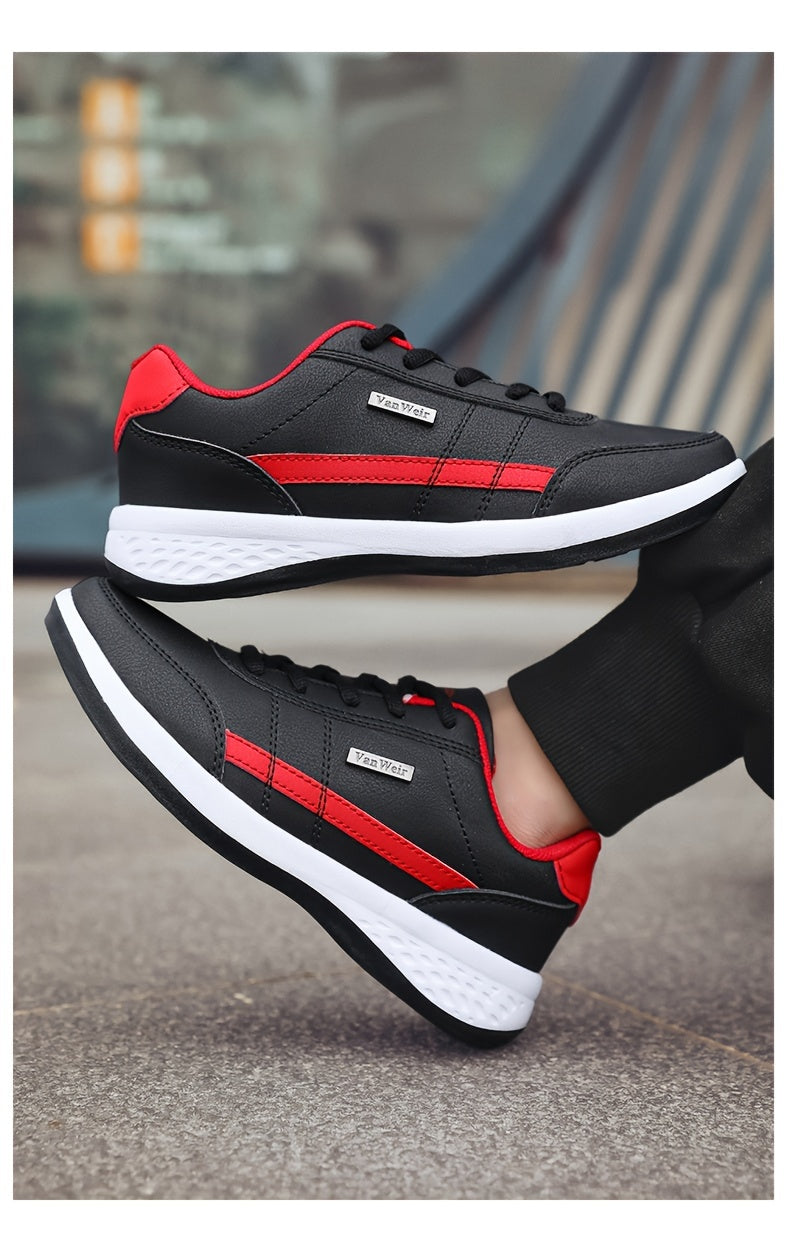 [Lightweight Running Shoes] VanWeir Men's Lightweight Running Shoes | Navy Blue & White, Stability Lace-Up Sneakers with MD/TPR Sole, Breathable Fabric Lining for Outdoor Sports, Hiking & Casual Wear