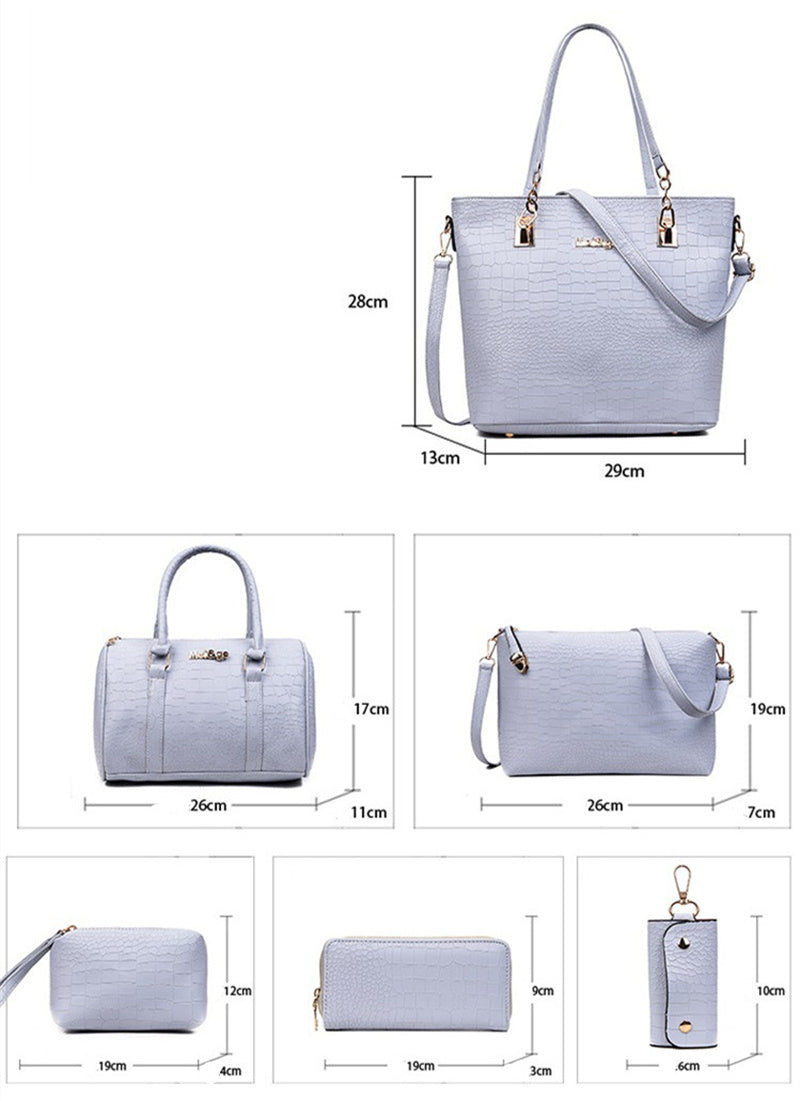 Fashion Versatile Snakeskin Pattern Women's Bags European And American Multi-Piece Sets