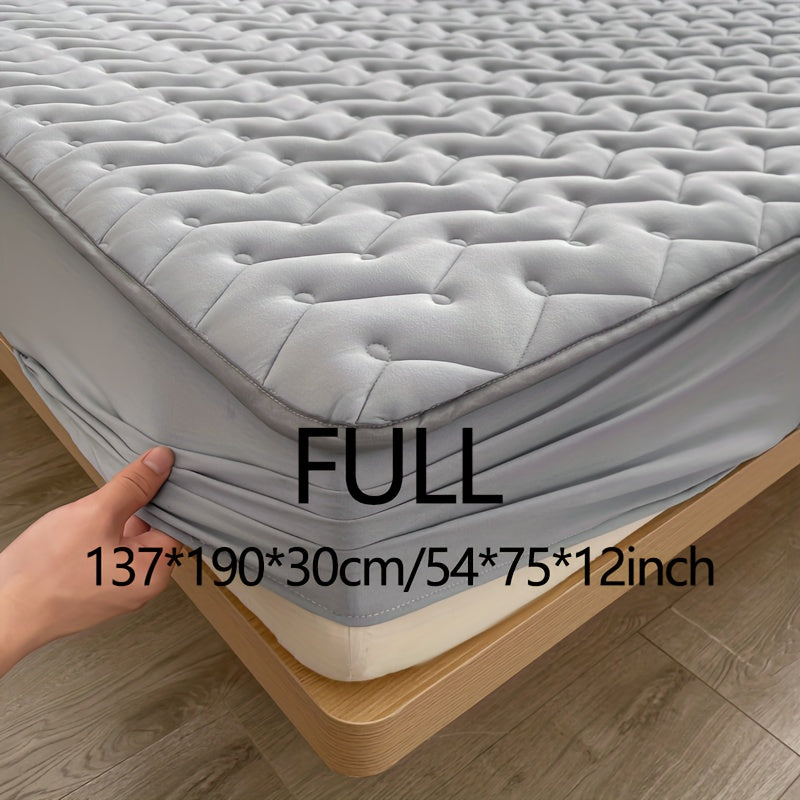 1pc Waterproof Fitted Sheet, Soft Comfortable Polyester Bedding Fitted Sheet, For Bedroom, Guest Room, With Deep Pocket, Fitted Bed Sheet Only