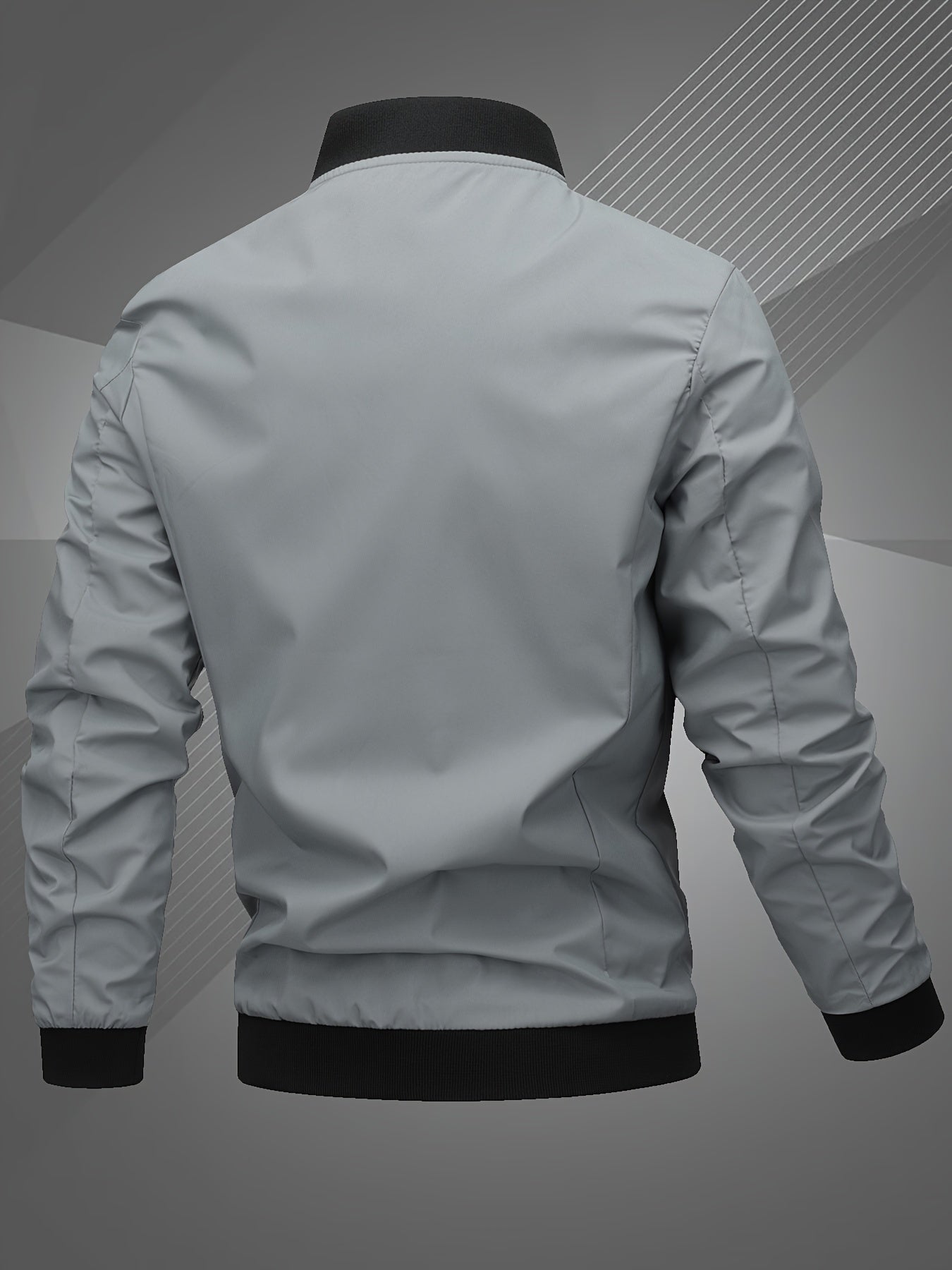 Men'S Letter Embroidered Casual Bomber Jacket
