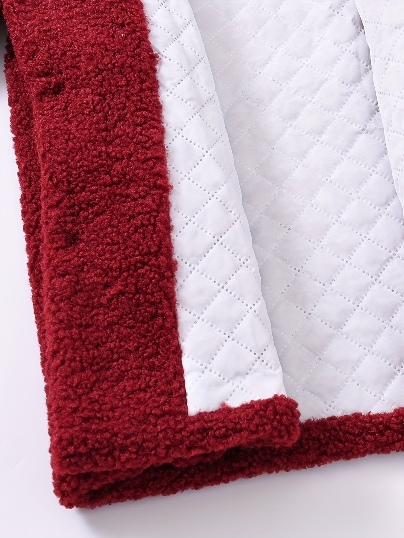 Girls' Cozy Fleece Jacket - Two-Tone Color Block with Plush Lining, Long Sleeves & Button Front, Casual Korean Style Winter Outerwear for Youngsters, Youngsters'S Winter Jacket | Buttonup Front Jacket | Plush Lining Jacket