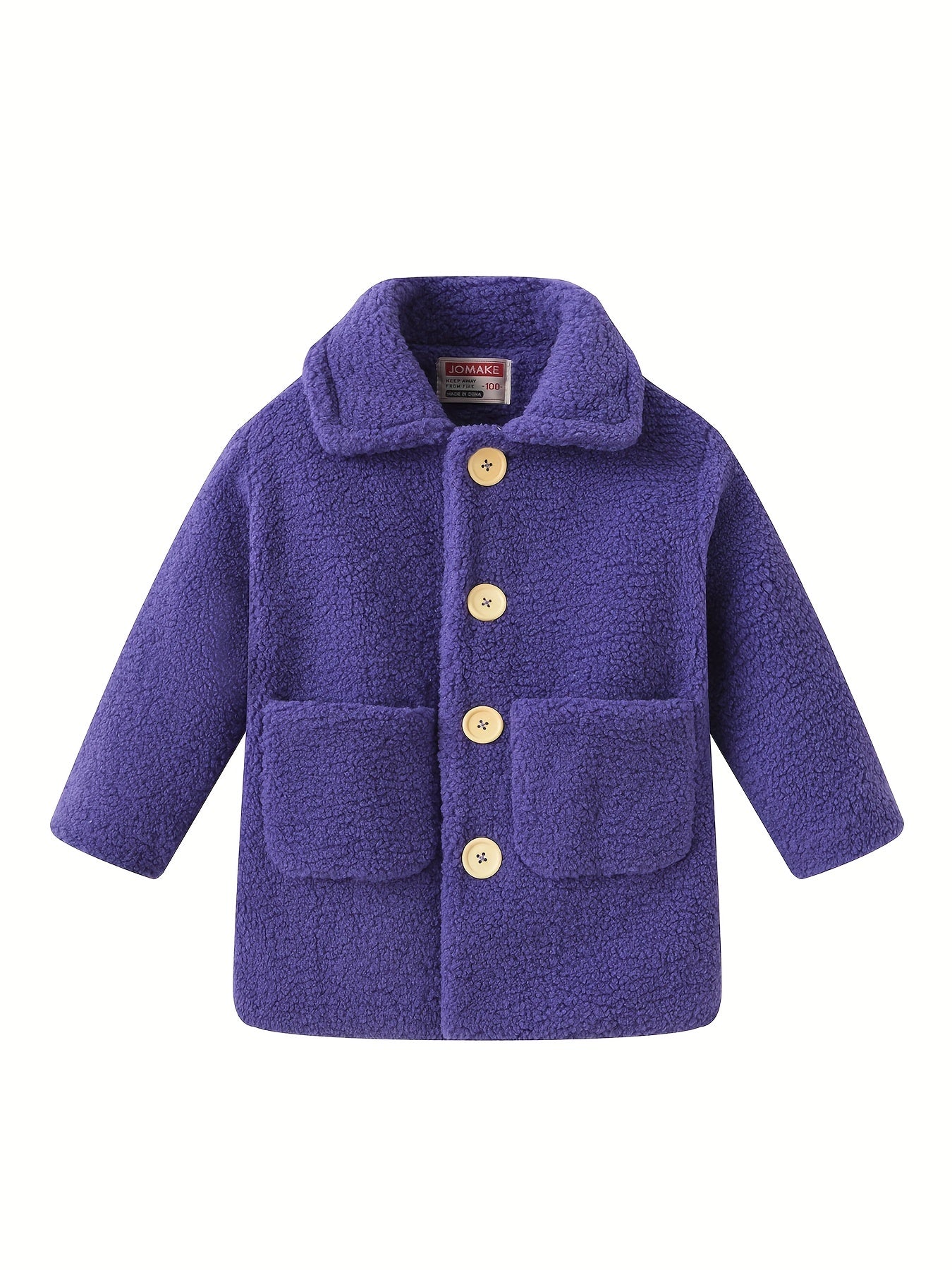 Girls' Cozy Fleece Jacket - Two-Tone Color Block with Plush Lining, Long Sleeves & Button Front, Casual Korean Style Winter Outerwear for Youngsters, Youngsters'S Winter Jacket | Buttonup Front Jacket | Plush Lining Jacket