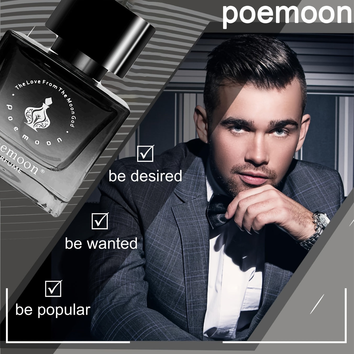 Poemoon Long-Lasting Cupid Cologne Perfume for Men, Lemon, Prickly Ash Fresh and Exciting Feeling, Refreshing Cedar Wood Fragrance, Unleashing Your Masculinity and Attracting Her, Highlighting Male Sports Hormones, Eau De Par