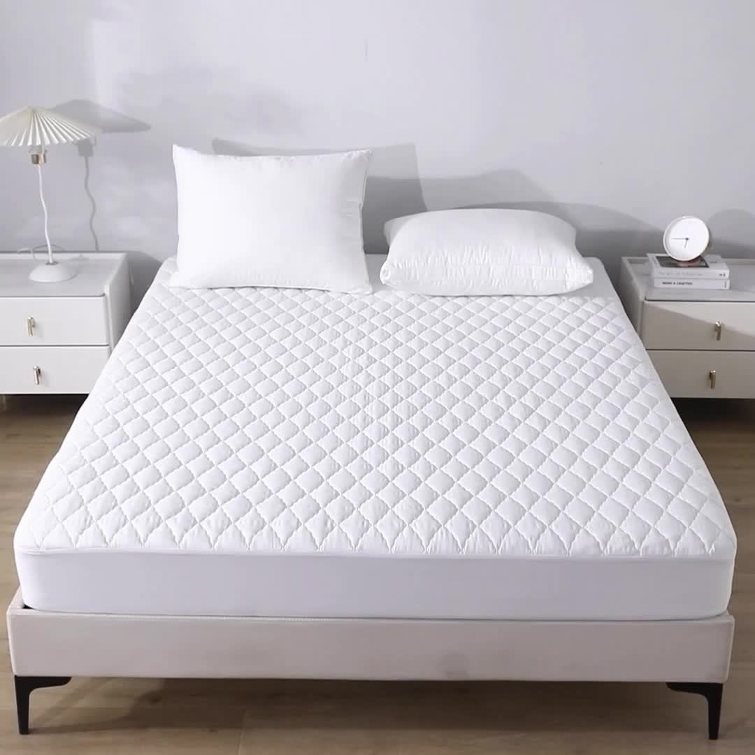 1pc Waterproof Mattress Cover, Soft and Comfortable Thick Bed Sheet, Breathable Dust-proof Urine-proof Quilted Mattress Protector, Suitable for Bedroom, Guest Room, White/Dark Blue/Dark Green/Gray