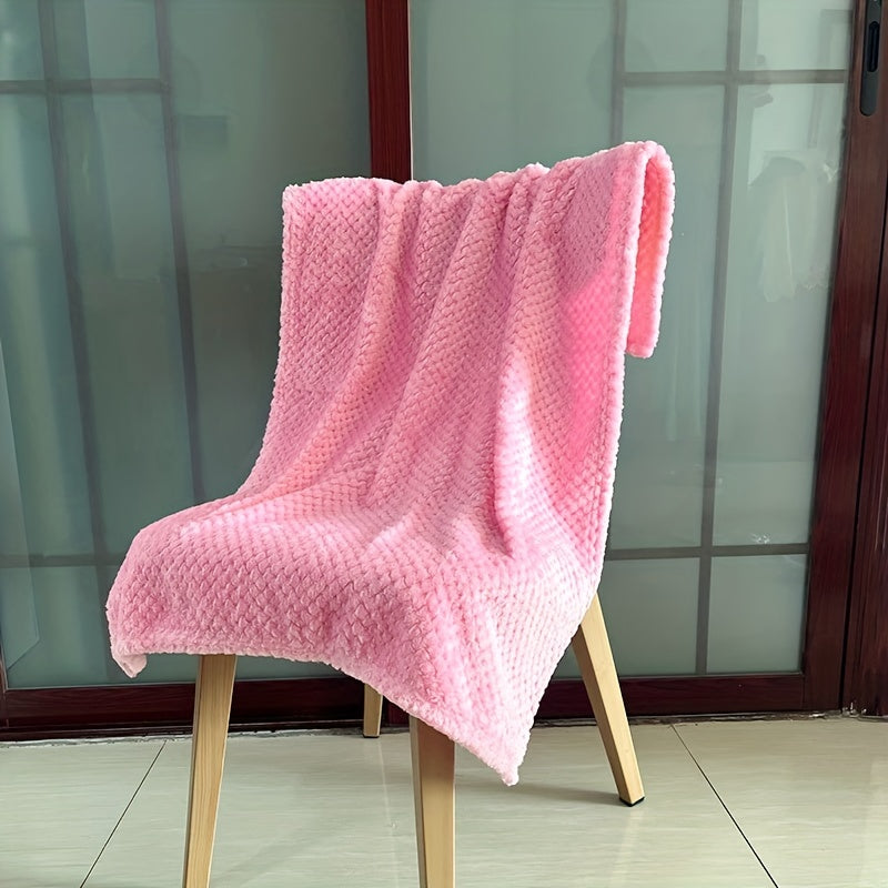 Baby Thickened Flannel Blanket, Plain Color Pineapple Plaid Flannel, Small Size Blanket, Soft Kids Couch Throw Blanket, Baby Swaddle Blanket, For All Season Christmas, Halloween, Thanksgiving Day Gift