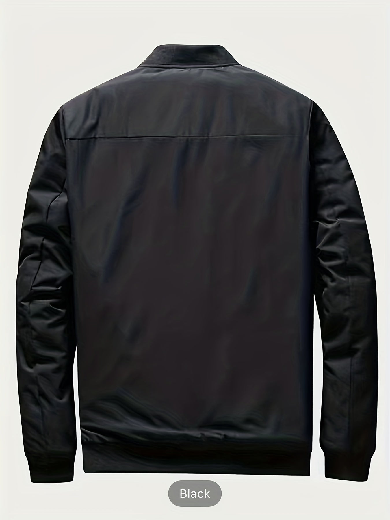 Windproof Slim Fit Long-sleeved Jacket - Casual Stand Collar Zippered Top - Suitable For Spring And Autumn