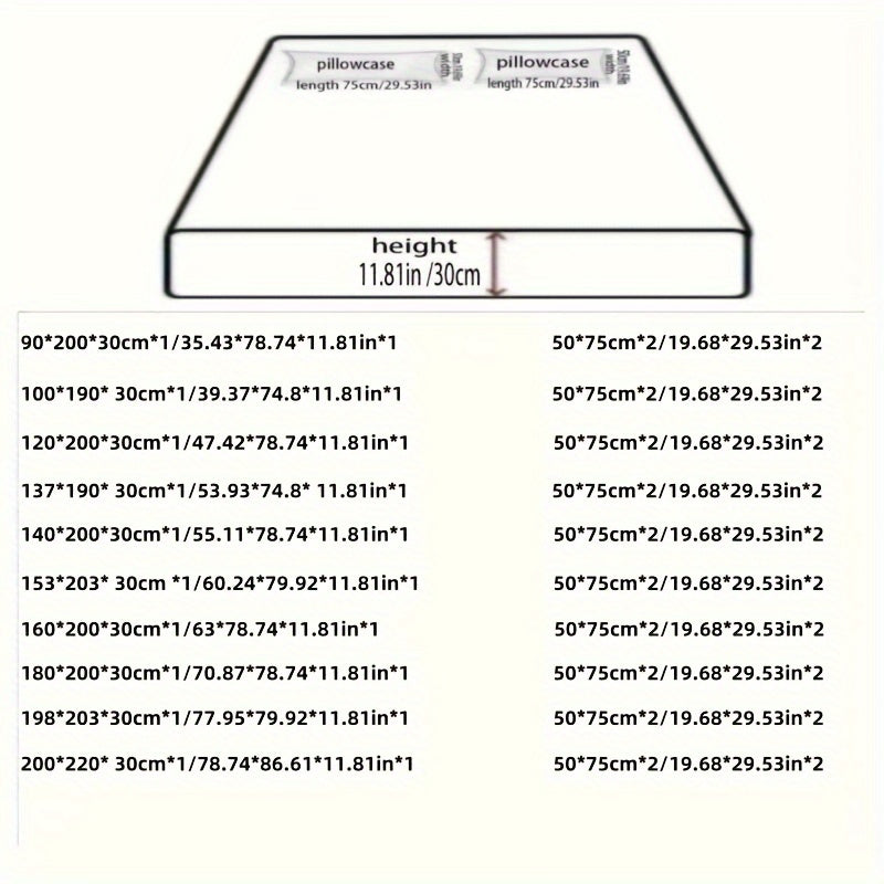High-end Fleece 3pcs Bed Sheet Set - Skin-friendly Comfortable Plant Geometric Floral - 1pc Bed Sheet + 2pcs Pillowcase No Filling