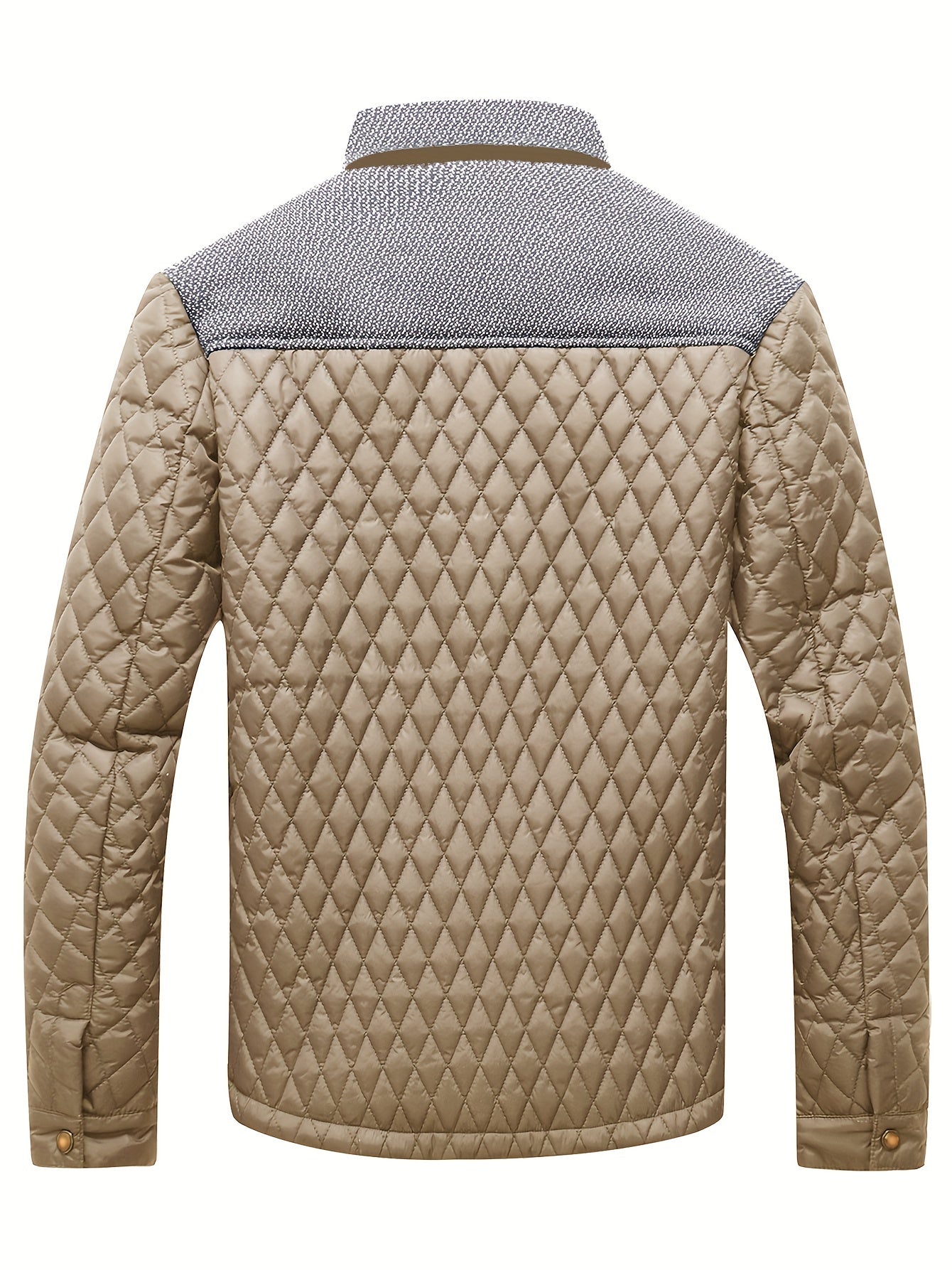 Warm & Lightweight Men's Quilted Winter Jacket - Casual Stand Collar Coat for Everyday Wear