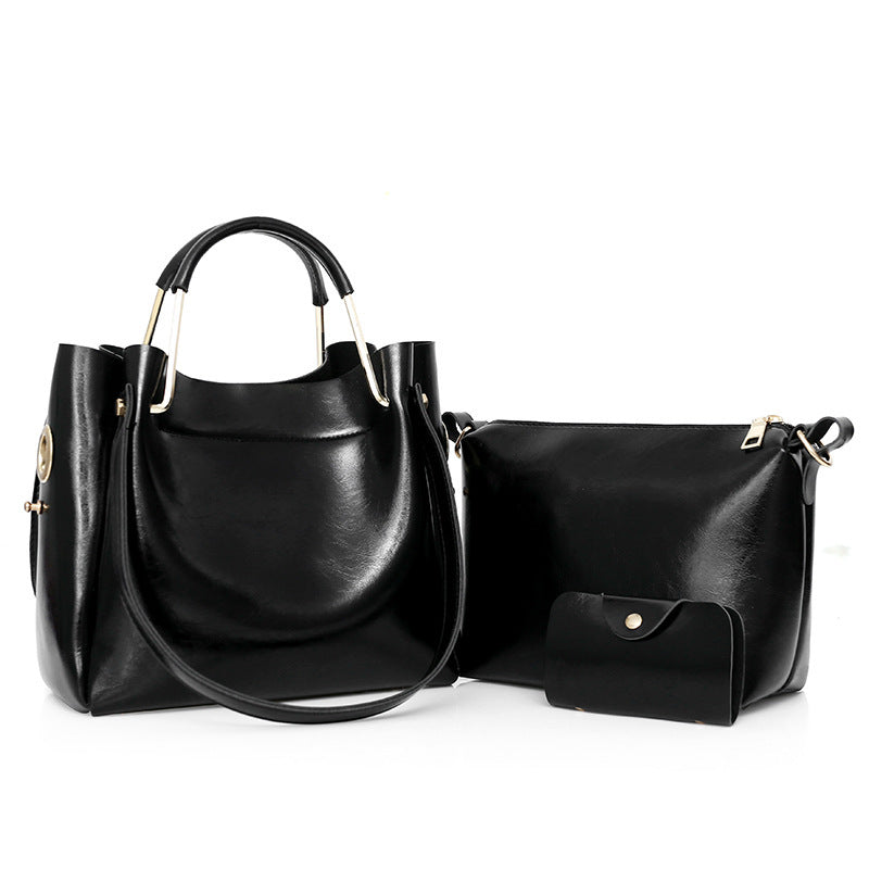 new fashion handbags Sanjiantao retro all-match single shoulder bag simple oil wax portable Tote Bag