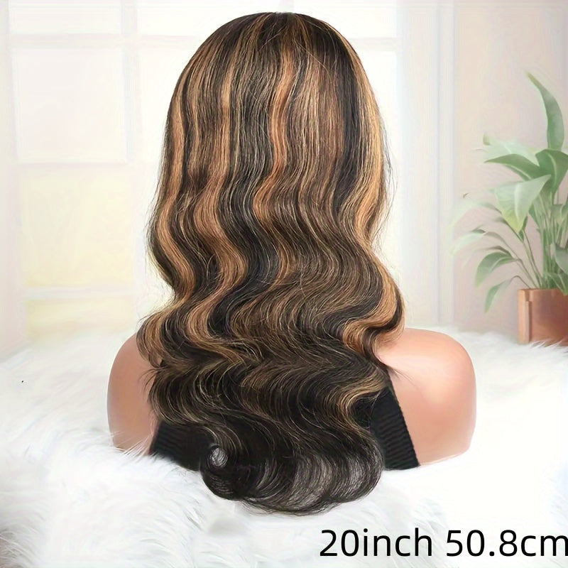 BTOMAR 13x6 HD Lace Front Wig - Density Real Human Hair Wavy Curl, Pre-Rooted Gradient Color Change, Natural Look for Women, Vacation & Party Elegance, Daily & Work Use, Anti-Tangle Hairpiece, Hair Wigs, Stylish Hair Accessor