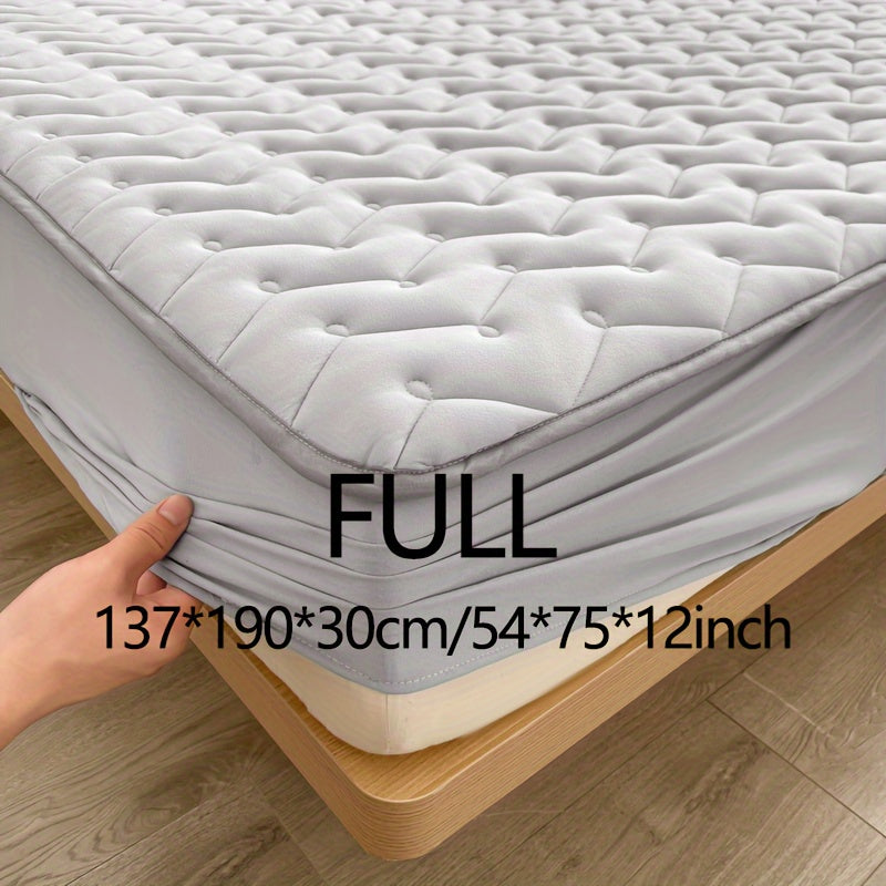 1pc Waterproof Fitted Sheet, Soft Comfortable Polyester Bedding Fitted Sheet, For Bedroom, Guest Room, With Deep Pocket, Fitted Bed Sheet Only