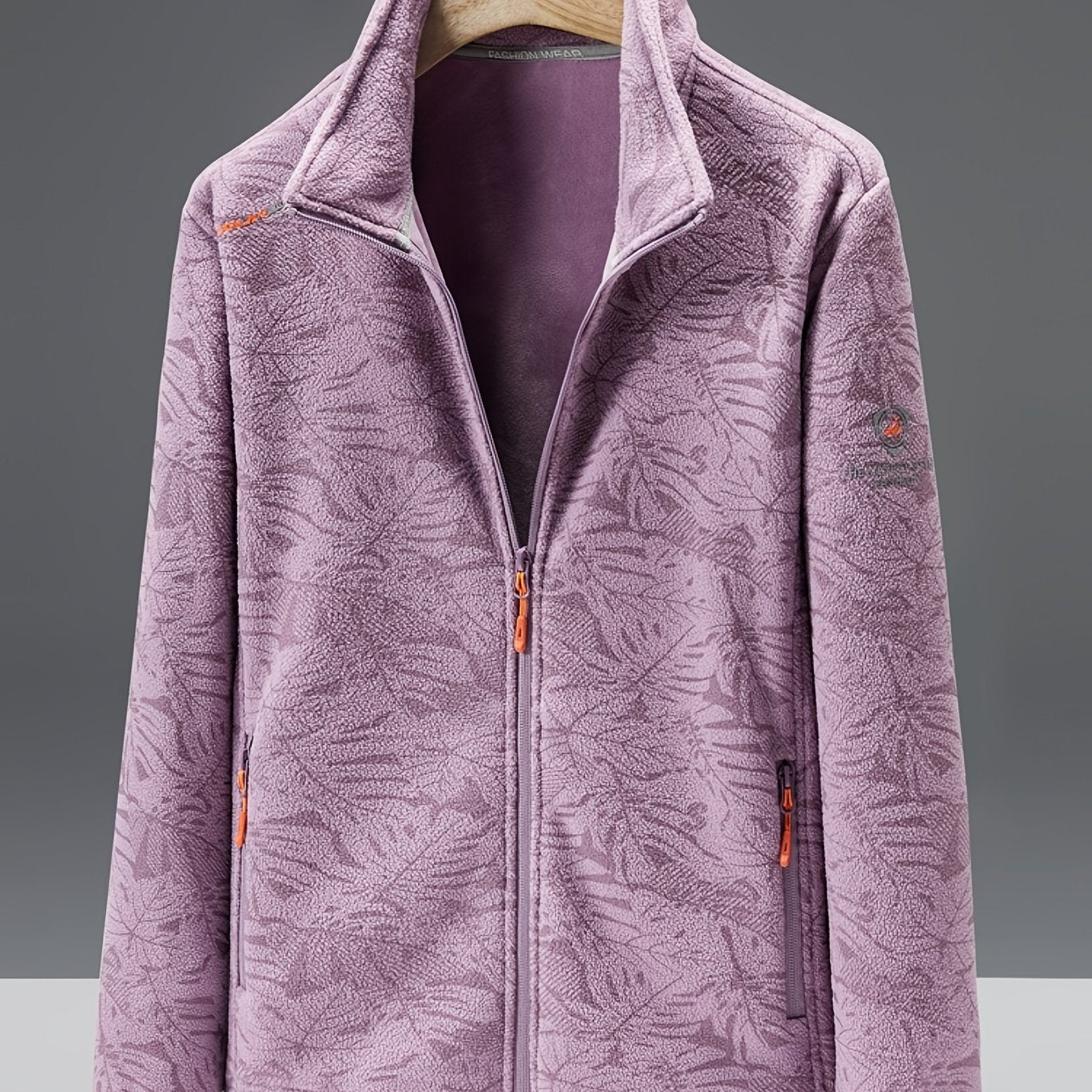 Ultra-Durable Windproof Plant Print Fleece Jacket - Perfect for Adventure Seekers with Stylish Nature-Inspired Design