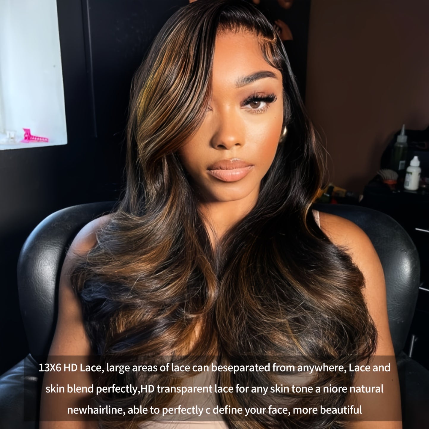 BTOMAR 13x6 HD Lace Front Wig - Density Real Human Hair Wavy Curl, Pre-Rooted Gradient Color Change, Natural Look for Women, Vacation & Party Elegance, Daily & Work Use, Anti-Tangle Hairpiece, Hair Wigs, Stylish Hair Accessor