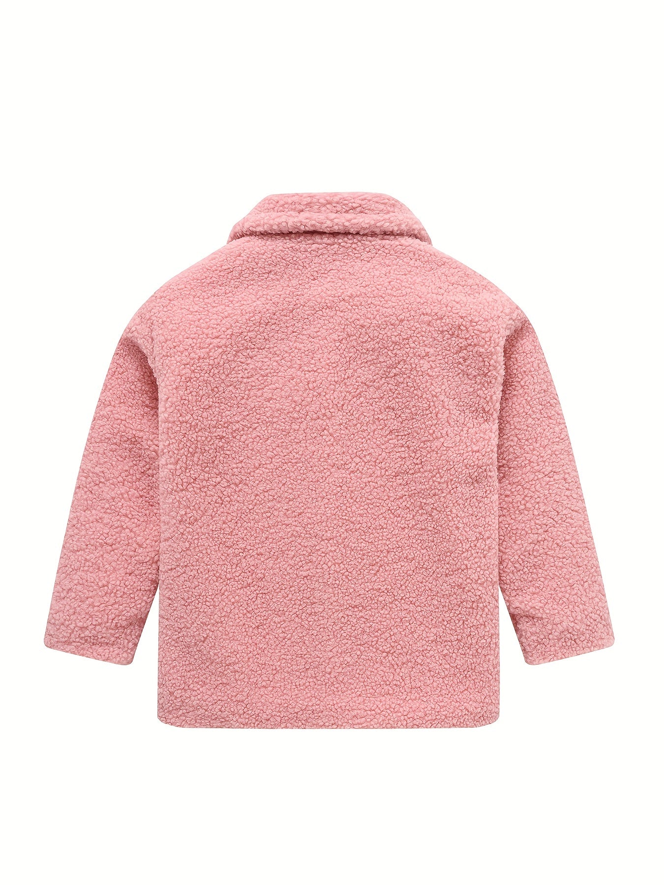 Girls' Cozy Fleece Jacket - Two-Tone Color Block with Plush Lining, Long Sleeves & Button Front, Casual Korean Style Winter Outerwear for Youngsters, Youngsters'S Winter Jacket | Buttonup Front Jacket | Plush Lining Jacket