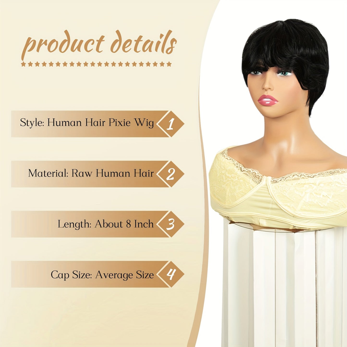 [Pre Plucked Pixie Human Hair Wig] Bob Wig Human Hair BOB Wigs For Black Women Human Hair Glueless Wigs Human Hair Pre Plucked Pre Cut Pixie Virgin Brazilian Human Hair Wigs