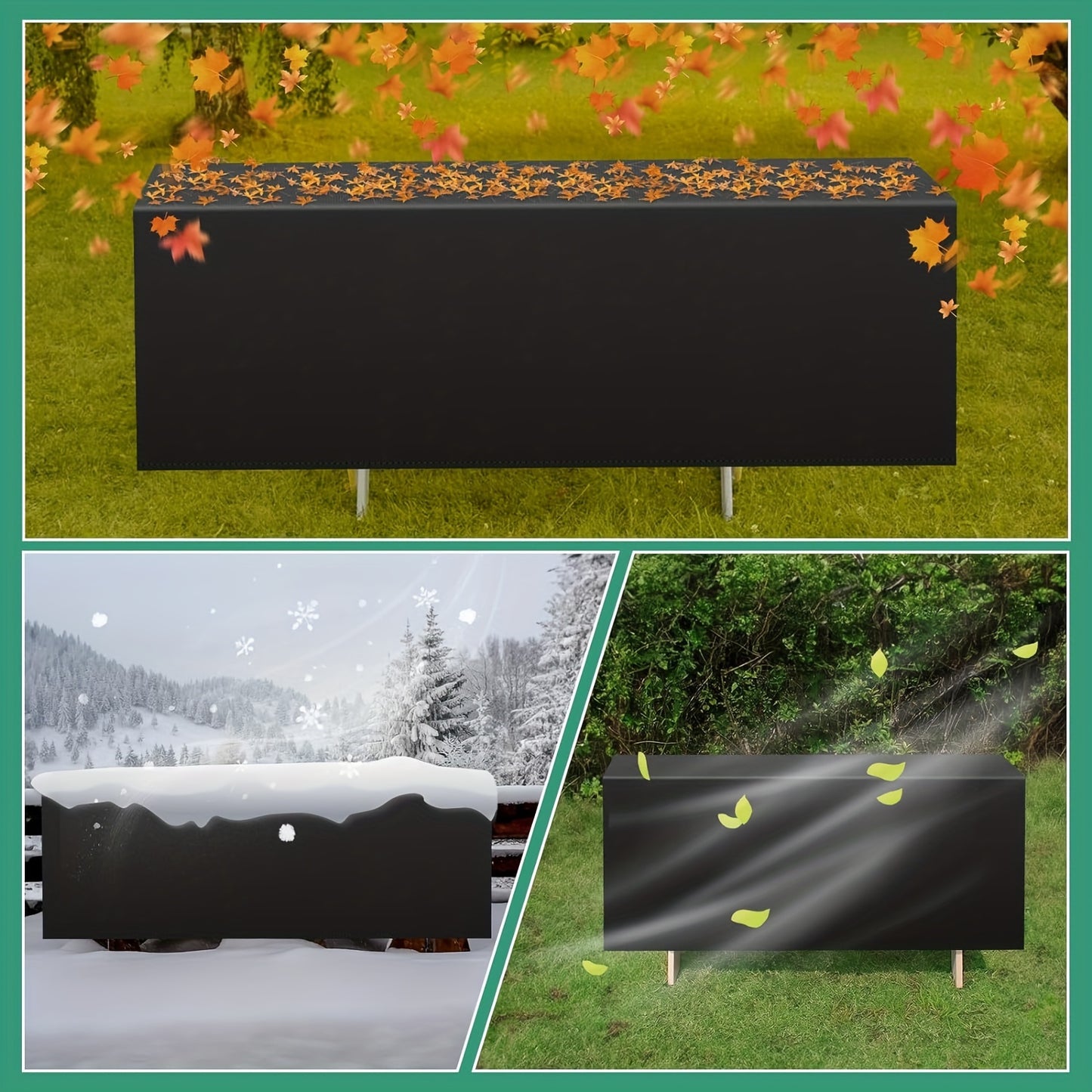 Rectangular Patio Furniture Cover Set, Waterproof Polyester Oxford Fabric, Anti-UV Protection with Secure Tie Fasteners and Windproof Buckles, Outdoor Table and Chair Protection