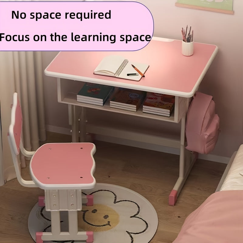 Children Study Desk Desk Homework Desk Training Class Chair Combination Set, Table And Chair Can Be Raised And Lowered