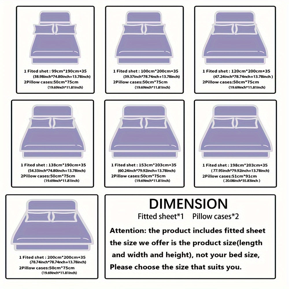 3PCS Bed Sheet Set (1 Bed Sheet + 2 Pillow Cases) - Home Dormitory High Definition Skull Black & Gray Floral Print