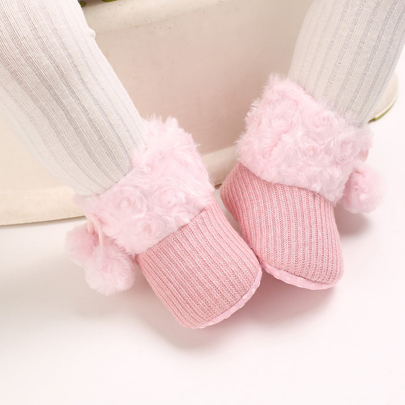 Toddler Baby Girl's Boots Plus High Top Slippers Indoor Shoes For Winter