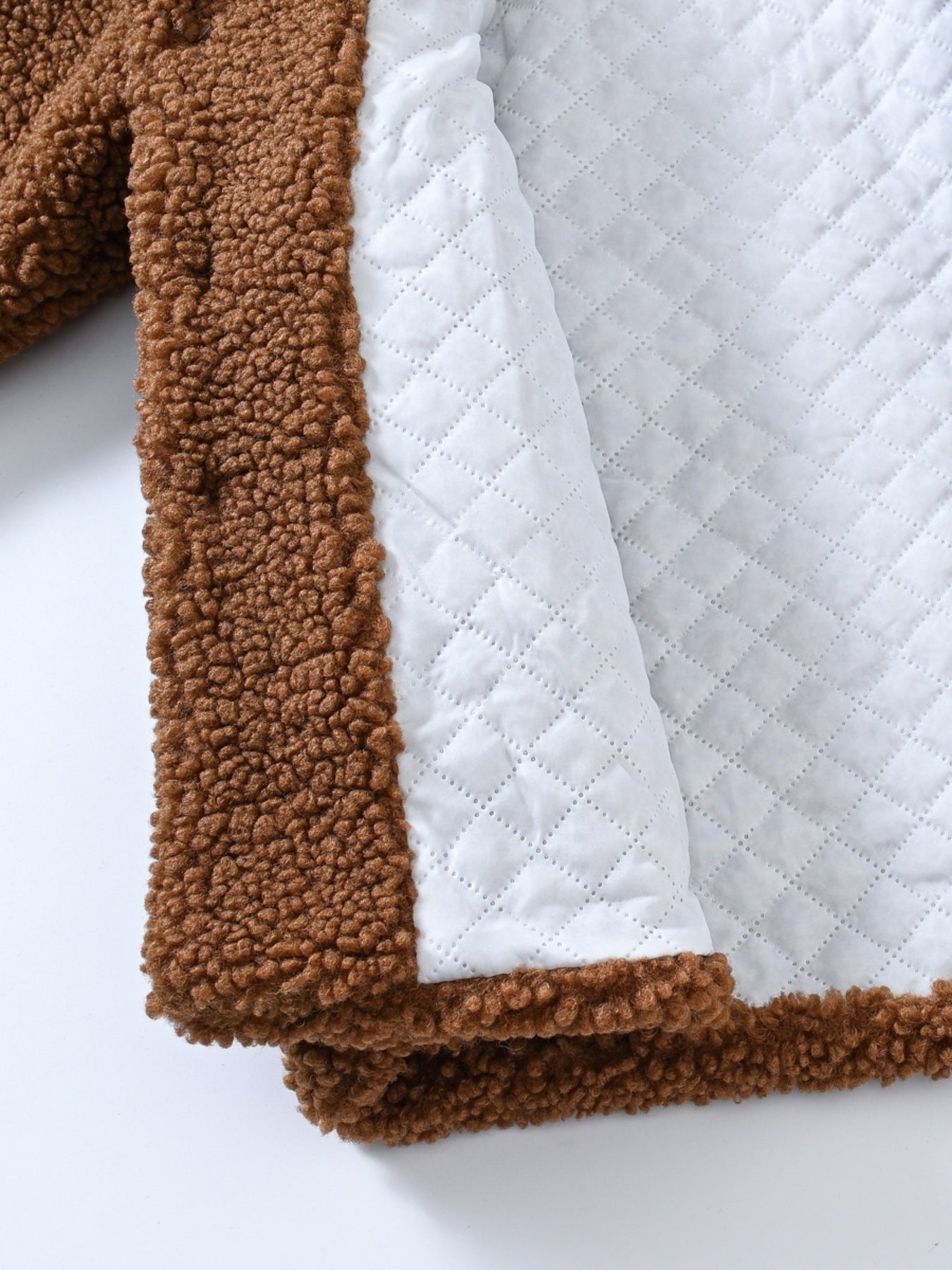 Girls' Cozy Fleece Jacket - Two-Tone Color Block with Plush Lining, Long Sleeves & Button Front, Casual Korean Style Winter Outerwear for Youngsters, Youngsters'S Winter Jacket | Buttonup Front Jacket | Plush Lining Jacket