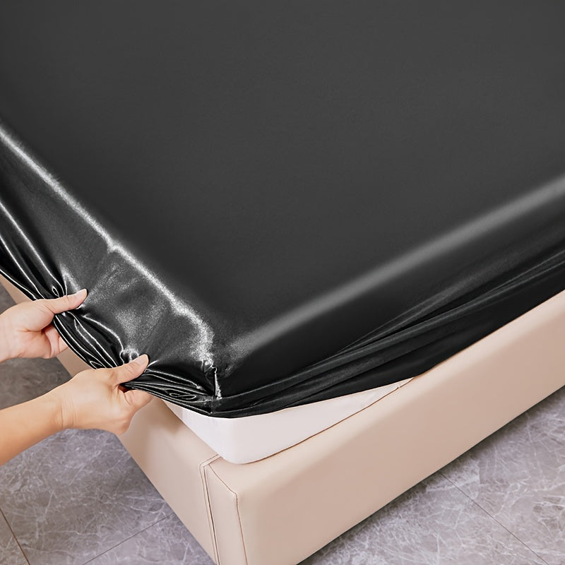 3pcs 100% Polyester Satin Bed Sheet Three-Piece Set [1 Sheet 2 Pillowcase (Coreless)] Skin-friendly Soft And Silky Fabric Student Dormitory Daily Home Bedding Mattress Protector All Year Round Machine Washable No Shrinkage No