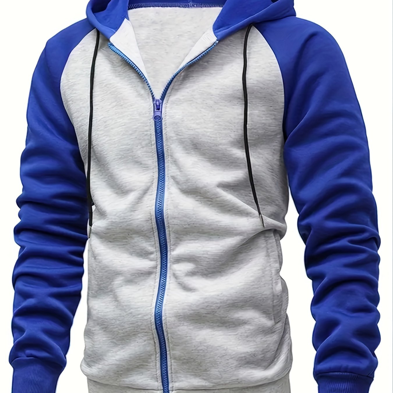 Mens Bold Contrast Sport Jacket - Comfortable Hooded Design, Regular Fit for All-Season Wear - Perfect for Outdoor Adventures, Hiking, and Running