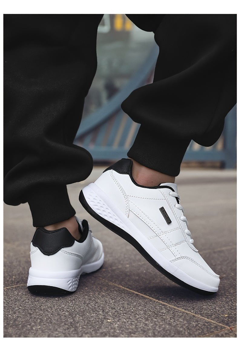 [Lightweight Running Shoes] VanWeir Men's Lightweight Running Shoes | Navy Blue & White, Stability Lace-Up Sneakers with MD/TPR Sole, Breathable Fabric Lining for Outdoor Sports, Hiking & Casual Wear