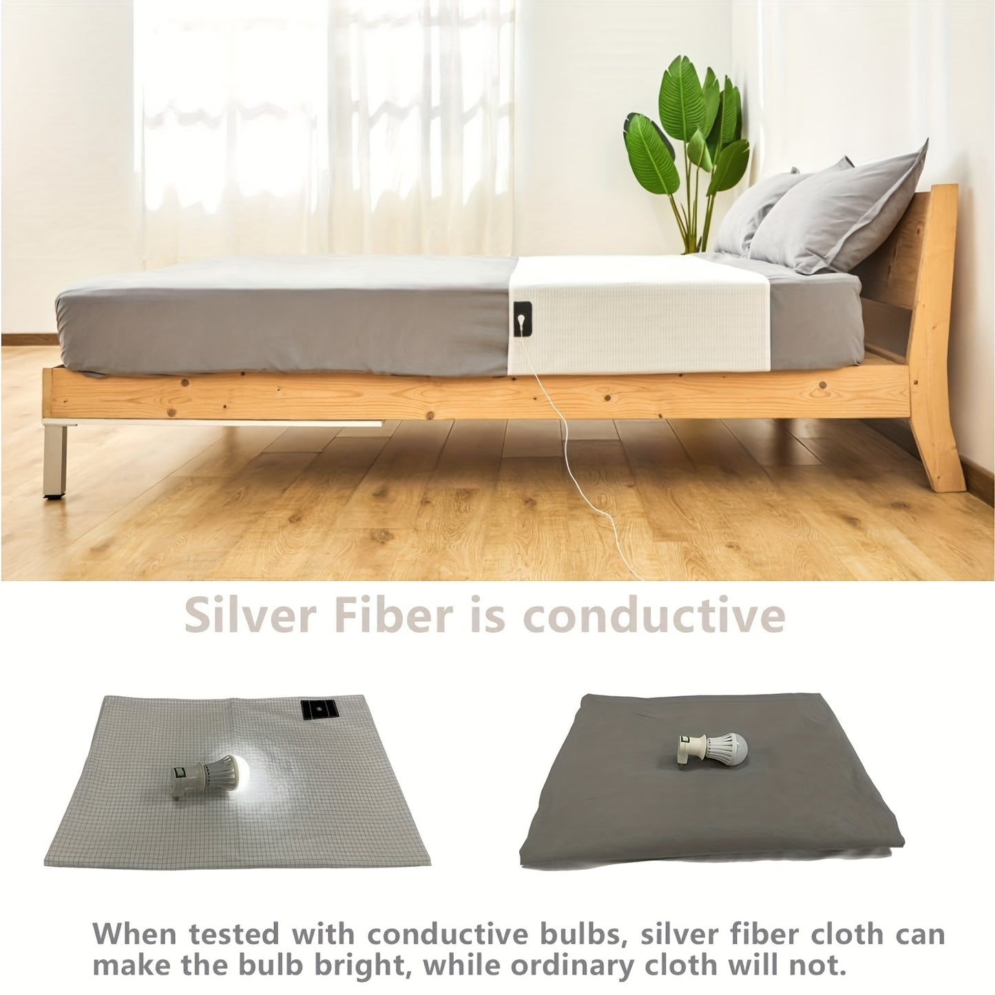 Experience Deep Sleep with 5% Silver Fiber Bed Sheet for All Mattress Sizes - Grounding Exercise Mat, Great Valentine'S Day, Mother'S Day Gifts and Home Health Accessories