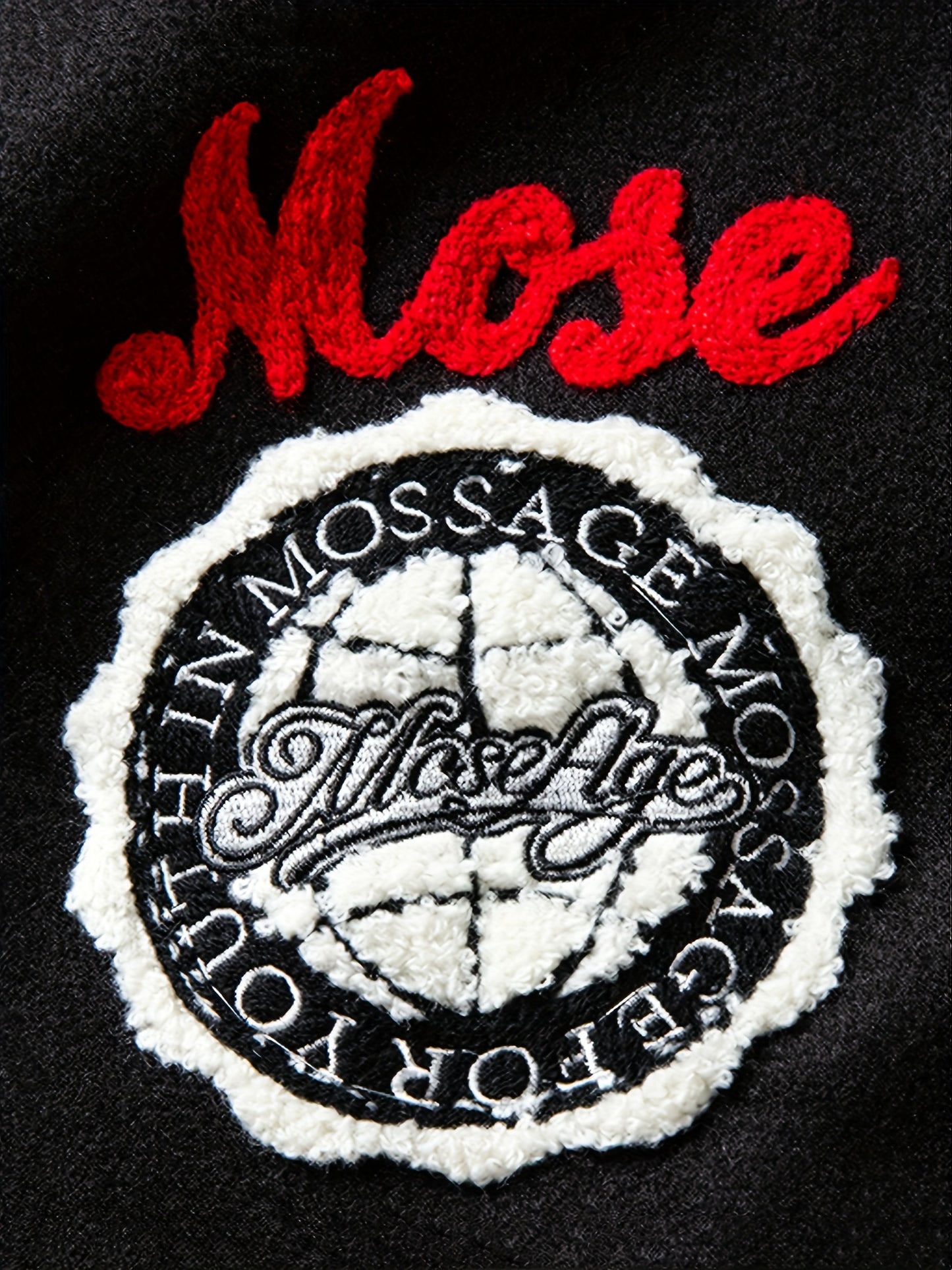 Casual Comfort: Men's Machine-Washable Long-Sleeve Varsity Jacket with Alphabet Pattern – Non-Stretch Fabric with Pockets