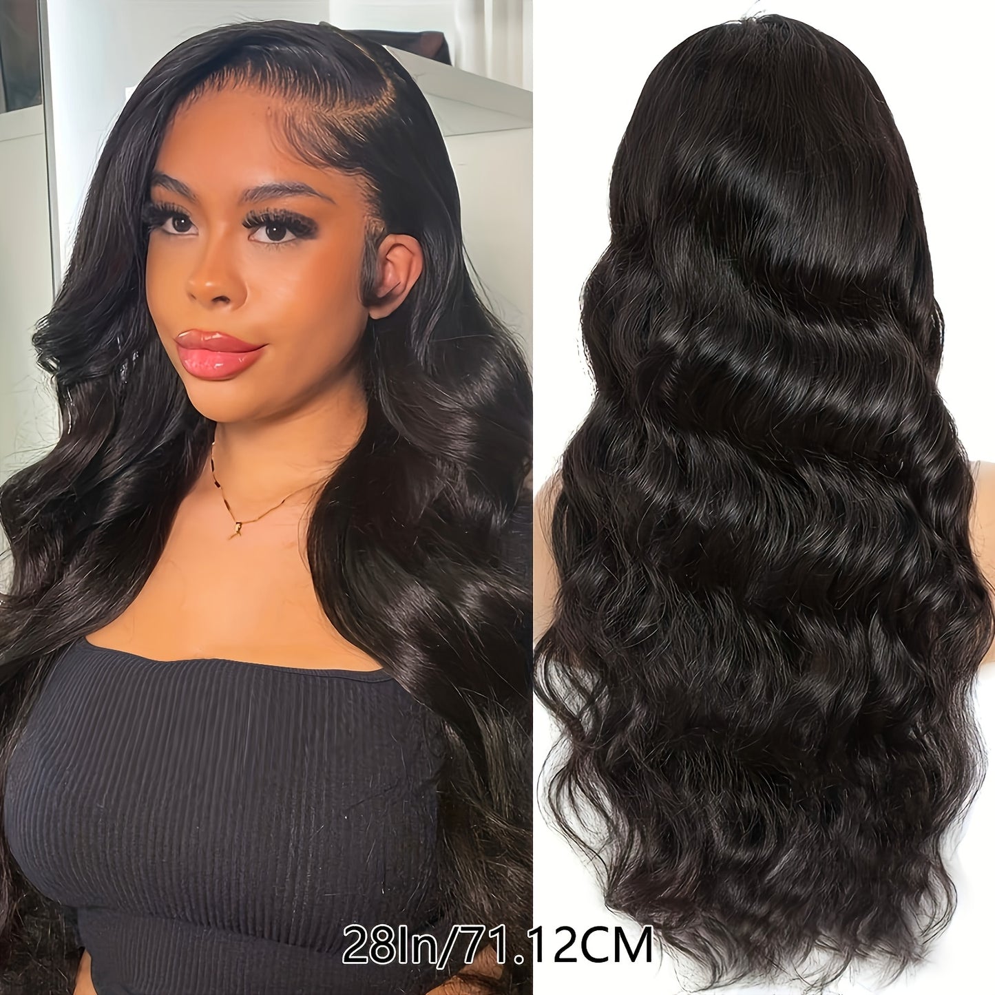 13x4 Brazilian Human Hair Wigs - Smooth Body Wave, Glueless & HD Lace Front - Pre-Cut, Pre-Plucked, 180% Density - Perfect for Beginners, Effortless Luxury Style