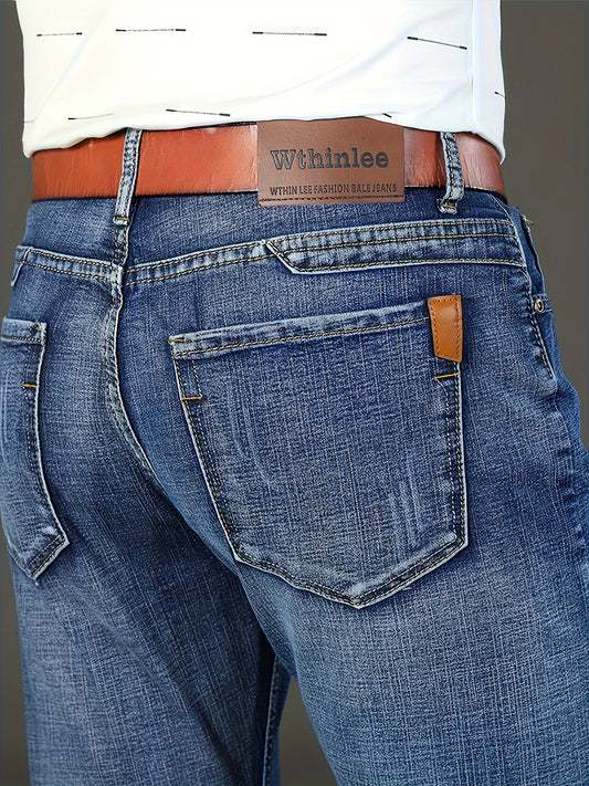 New Seasonal Chinese-Style Straight-Leg Jeans for Men, Suitable for Business And Casual Wear.