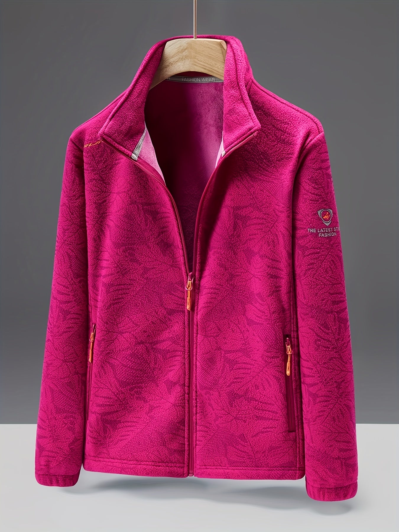 Ultra-Durable Windproof Plant Print Fleece Jacket - Perfect for Adventure Seekers with Stylish Nature-Inspired Design