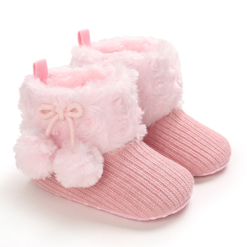 Toddler Baby Girl's Boots Plus High Top Slippers Indoor Shoes For Winter