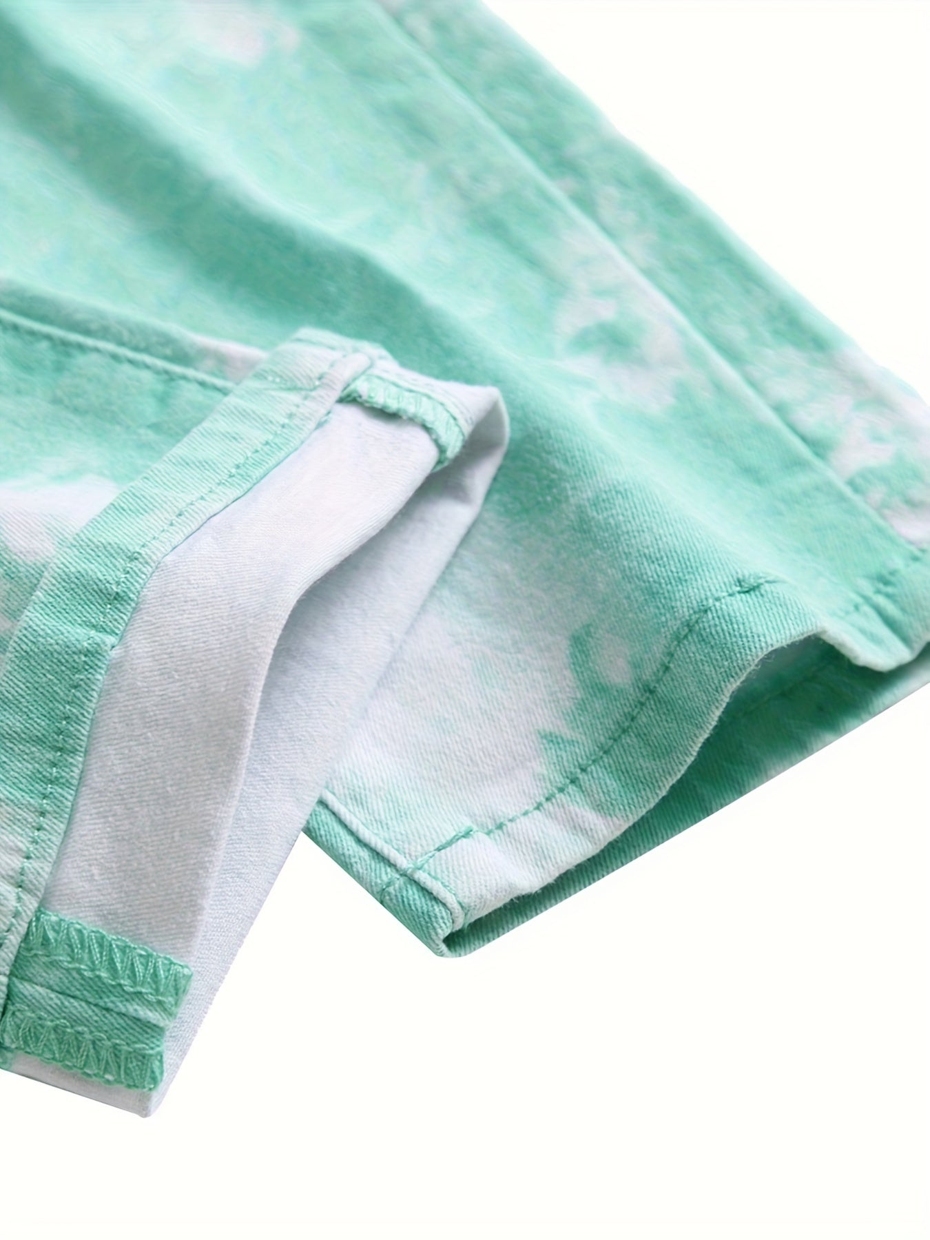 Stretchy Slim-Fit Green Print Jeans for Men - Soft, Breathable, and Comfortable Casual Wear - Perfect for Daily Life and Outdoor Activities