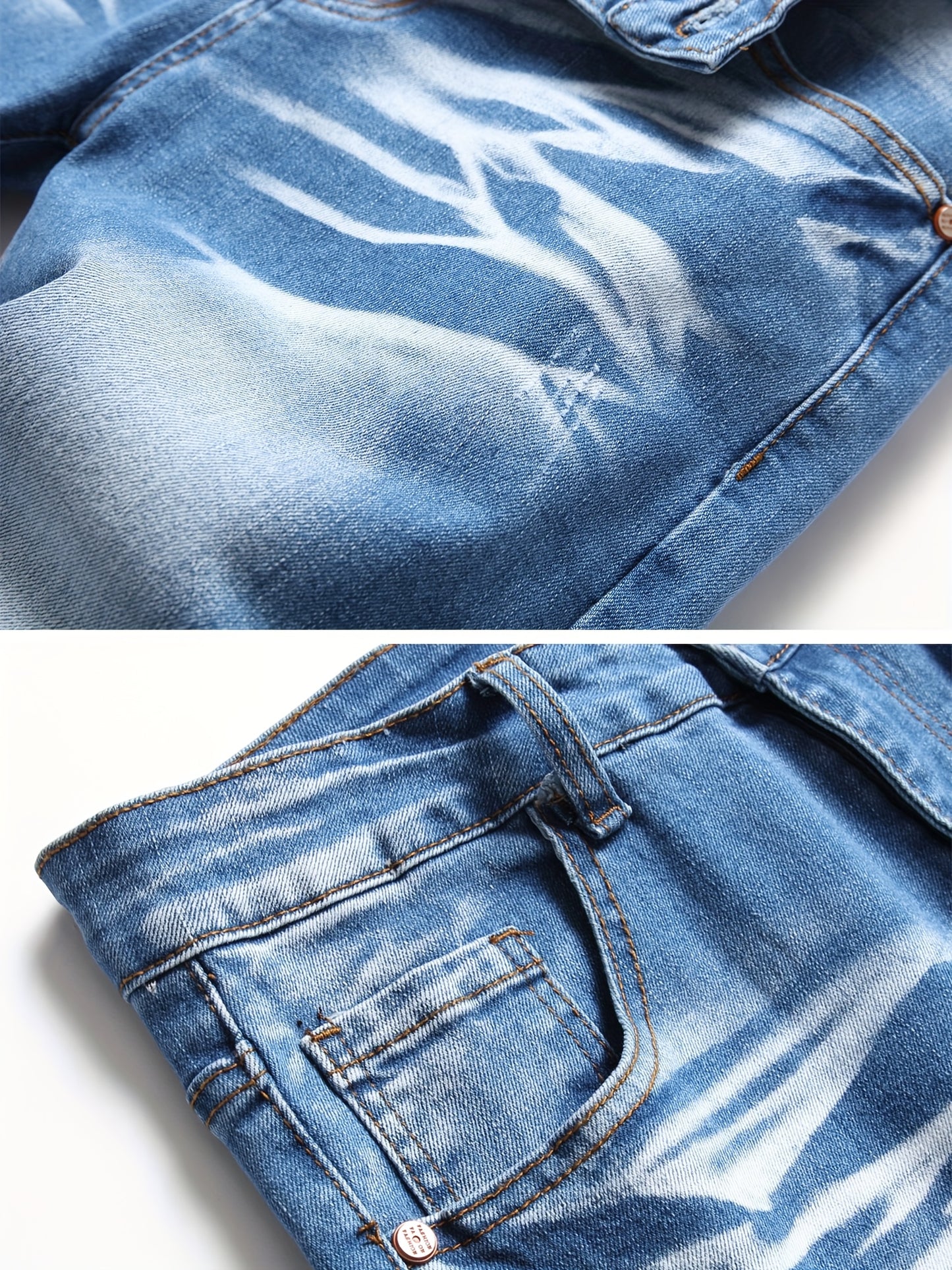 Men'S Slim Fit Stretch Jeans Ripped Skinny Jeans For Men, Distressed Straight Leg Fashion Comfort Flex Waist Pants, Pants For Men, Pantalones Para Hombr, Mens Sweatpants