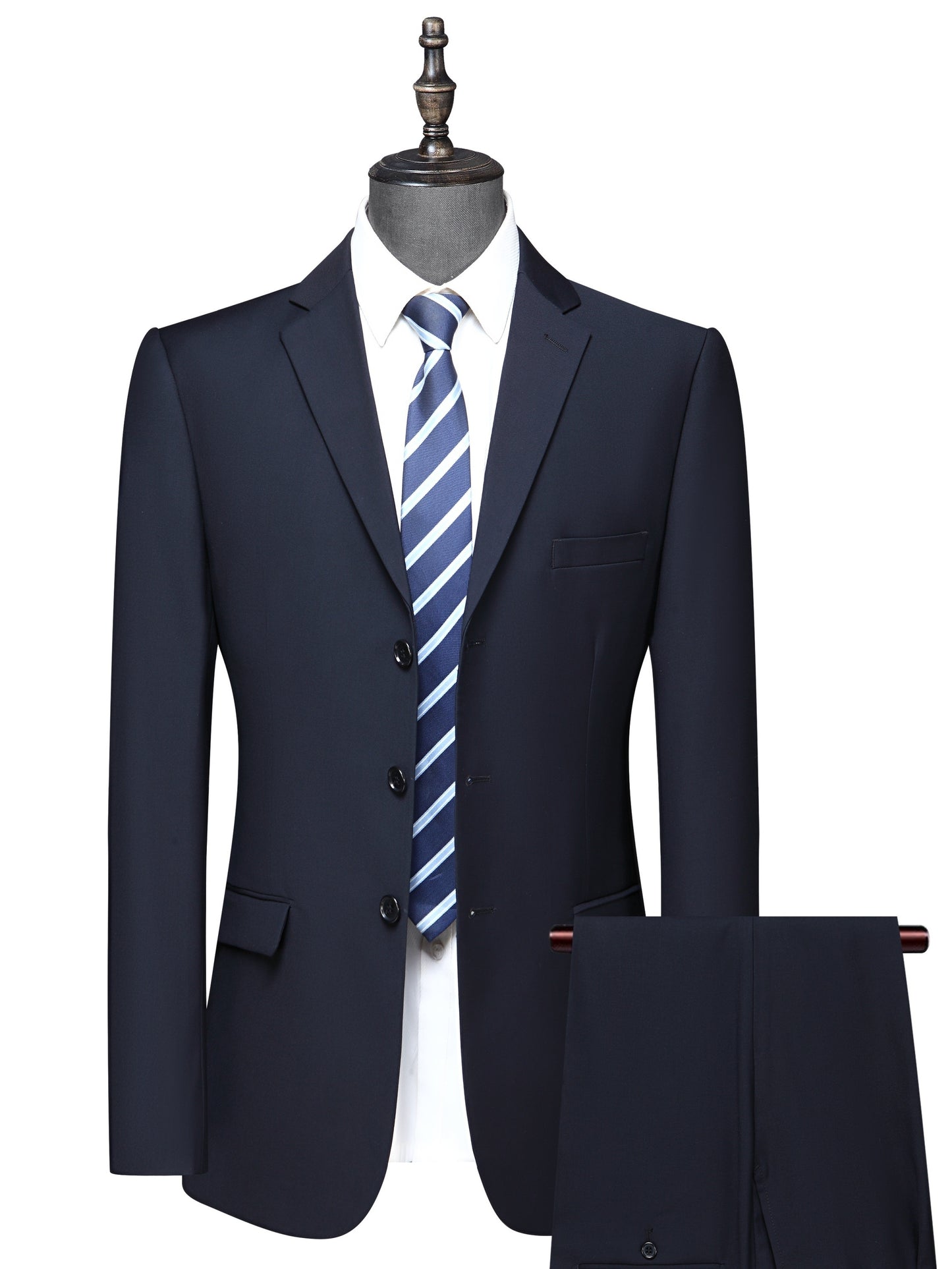 Formal 2 Pieces Set, Men's Three Button Suit Jacket & Dress Pants Suit Set For Business Dinner Wedding Party