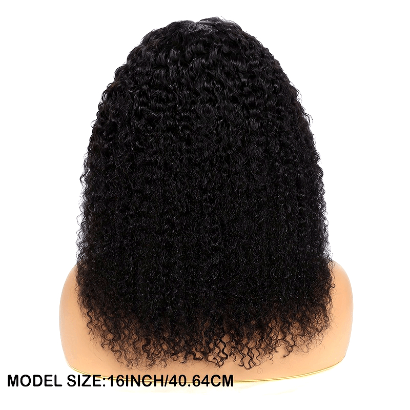 Kinky Curly Lace Front Wigs Human Hair 4x4x1 Lace Closure Wigs 180% Density Kinky Curly Wigs with Brazilian Remy Hair Unprocessed Virgin Hair Wig Natural Color