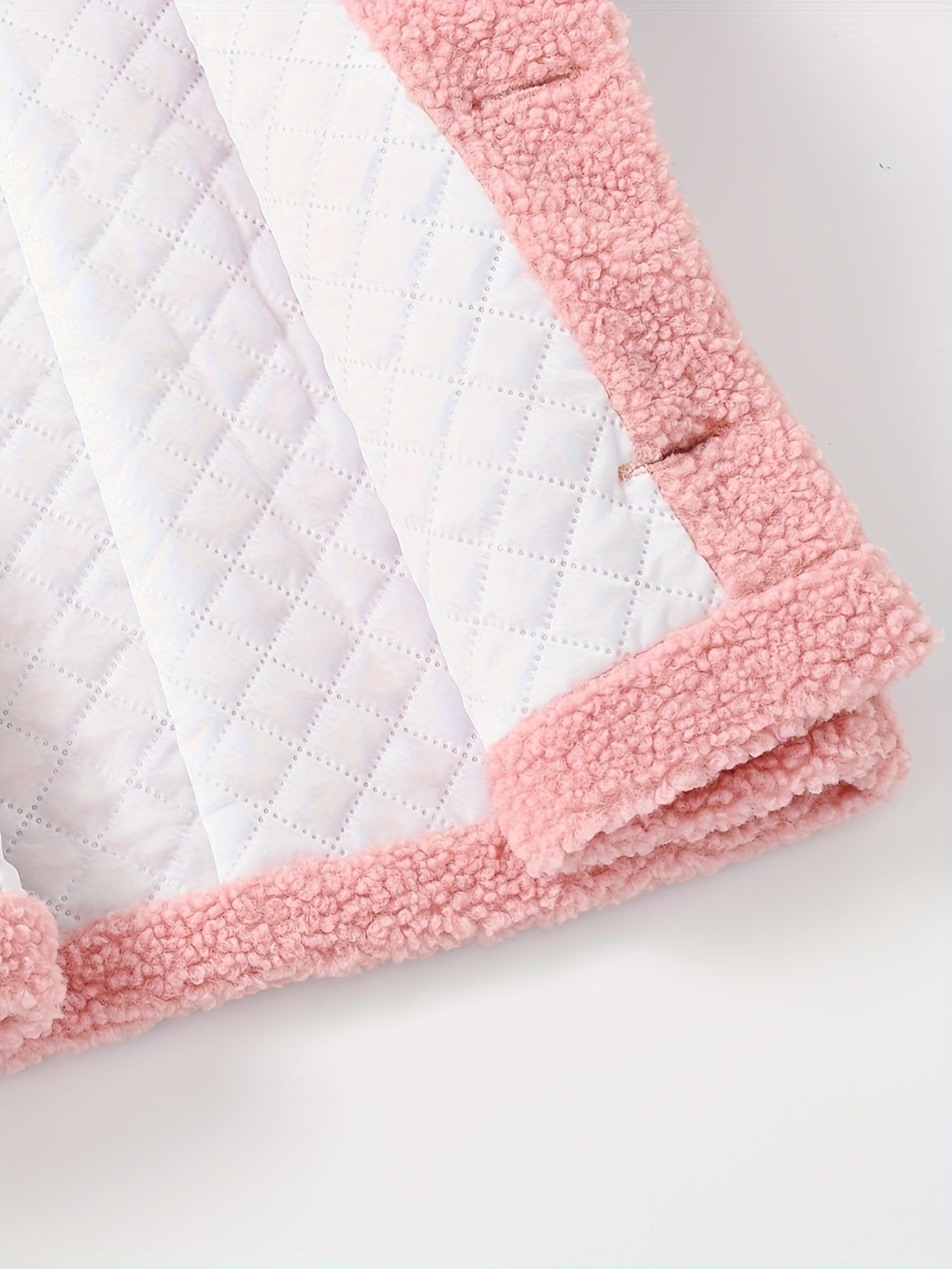 Girls' Cozy Fleece Jacket - Two-Tone Color Block with Plush Lining, Long Sleeves & Button Front, Casual Korean Style Winter Outerwear for Youngsters, Youngsters'S Winter Jacket | Buttonup Front Jacket | Plush Lining Jacket