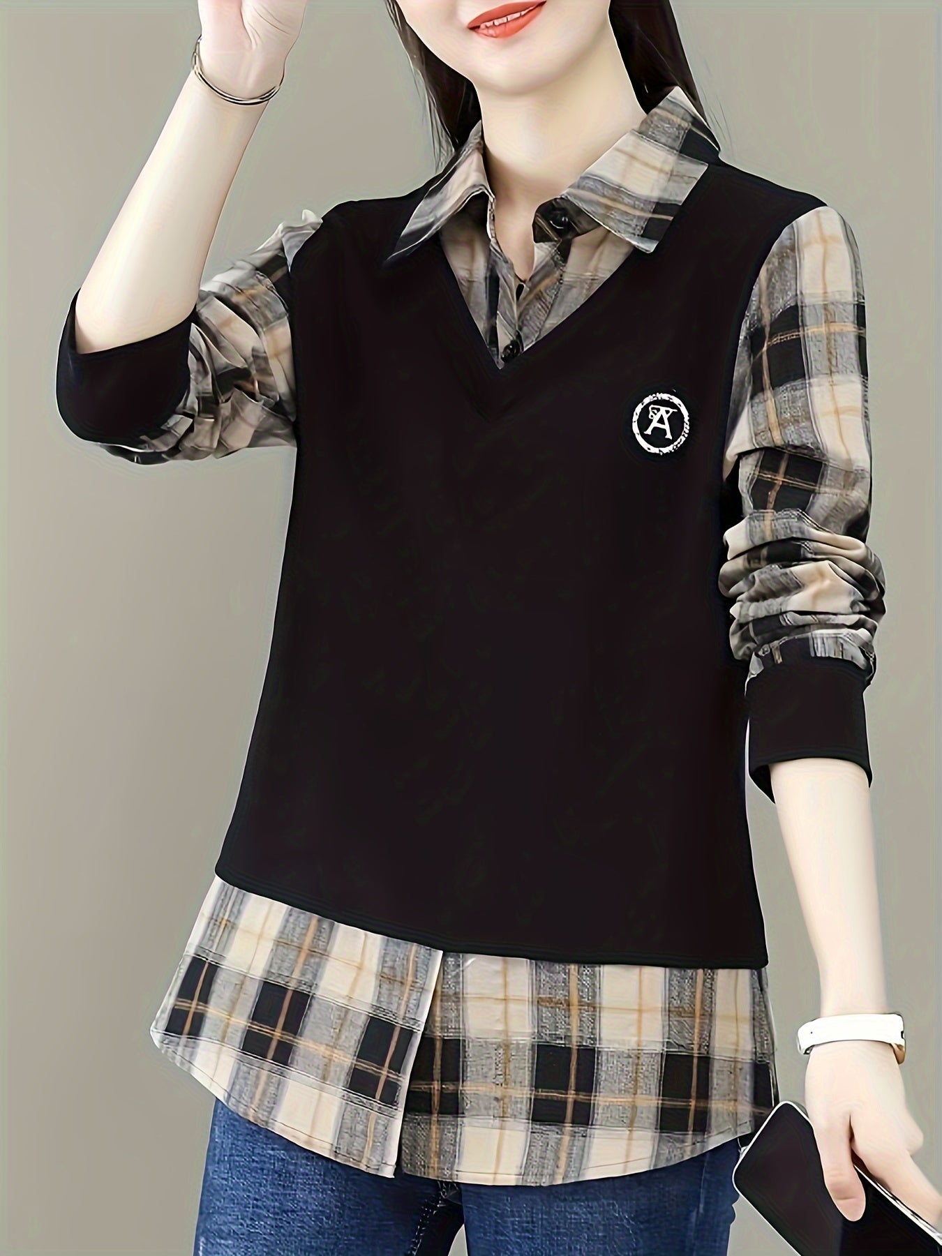 Color Block Zip Up Jacket, Casual Long Sleeve Jacket For Fall & Winter, Women's Clothing