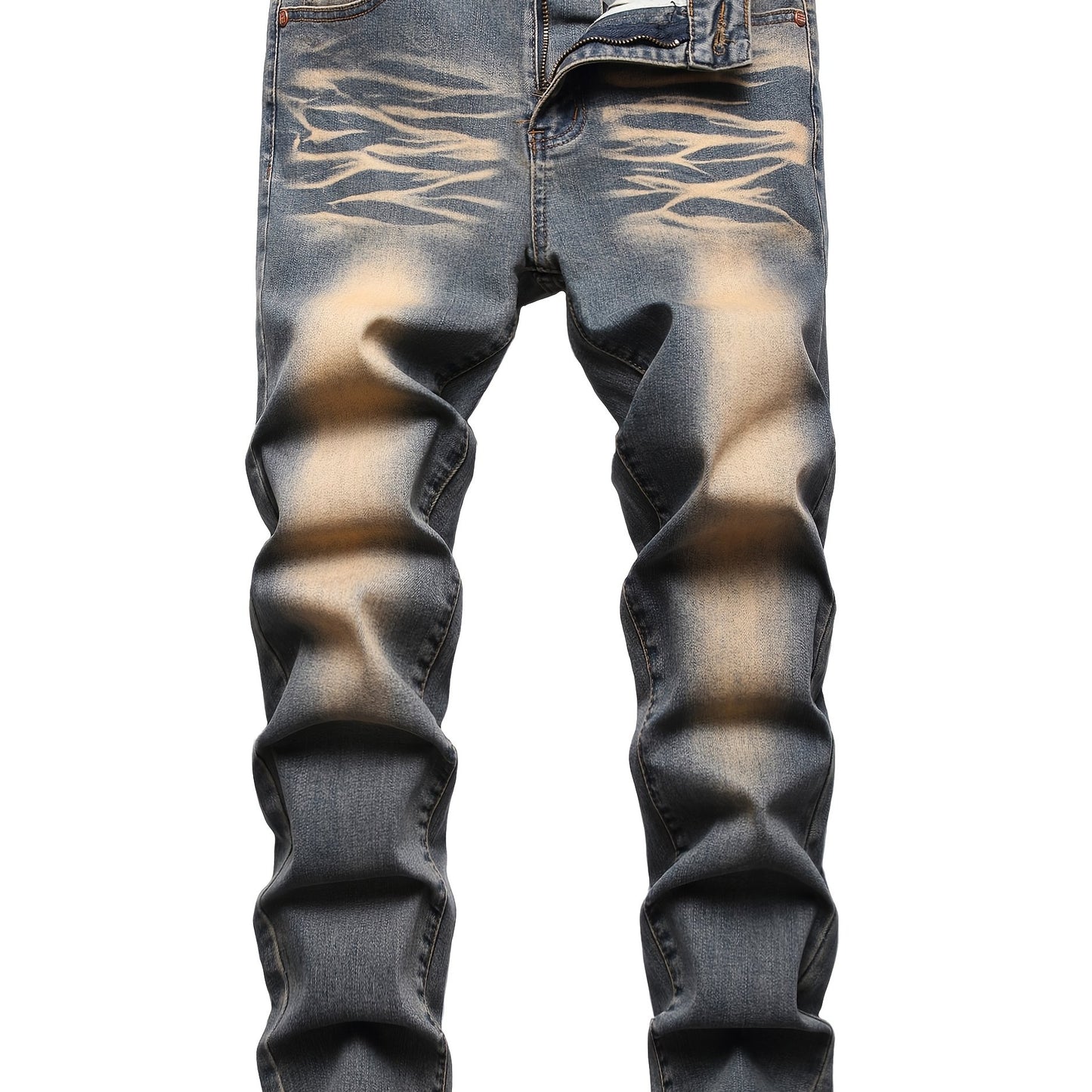Men'S Slim Fit Stretch Jeans Ripped Skinny Jeans For Men, Distressed Straight Leg Fashion Comfort Flex Waist Pants, Pants For Men, Pantalones Para Hombr, Mens Sweatpants