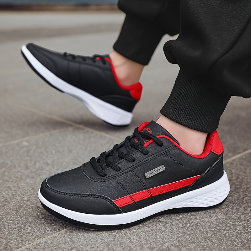 [Lightweight Running Shoes] VanWeir Men's Lightweight Running Shoes | Navy Blue & White, Stability Lace-Up Sneakers with MD/TPR Sole, Breathable Fabric Lining for Outdoor Sports, Hiking & Casual Wear