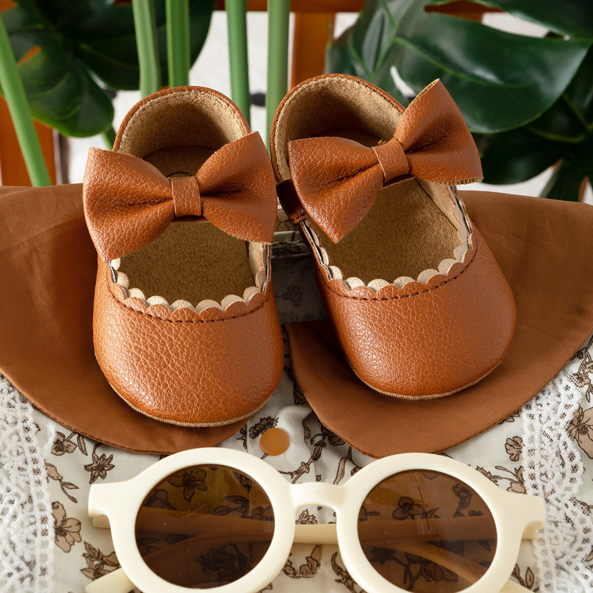 Infant Baby Girls Mary Jane Flats, Soft Sole Princess Dress Shoes Crib Shoes First Walker Shoes
