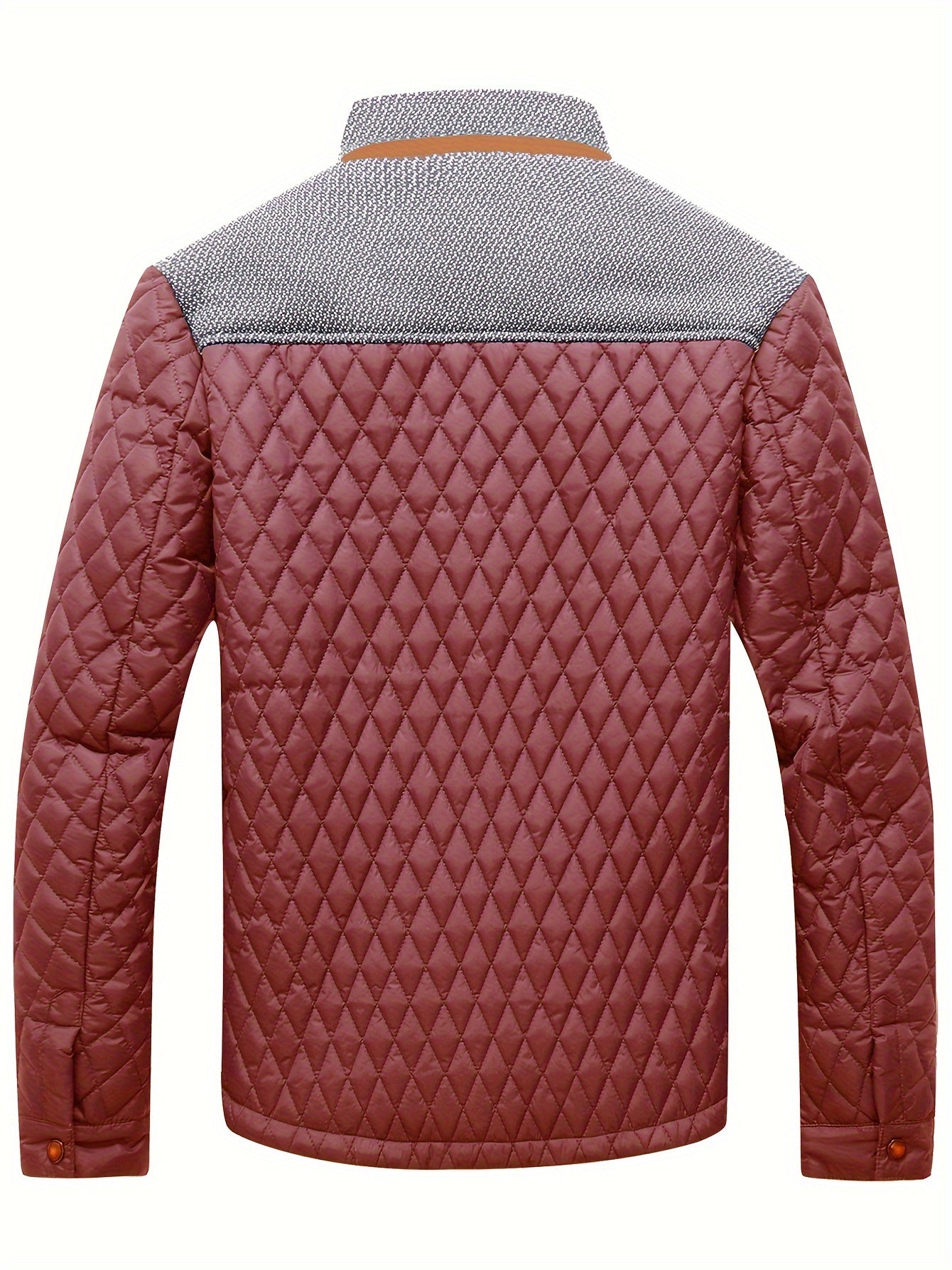 Warm & Lightweight Men's Quilted Winter Jacket - Casual Stand Collar Coat for Everyday Wear
