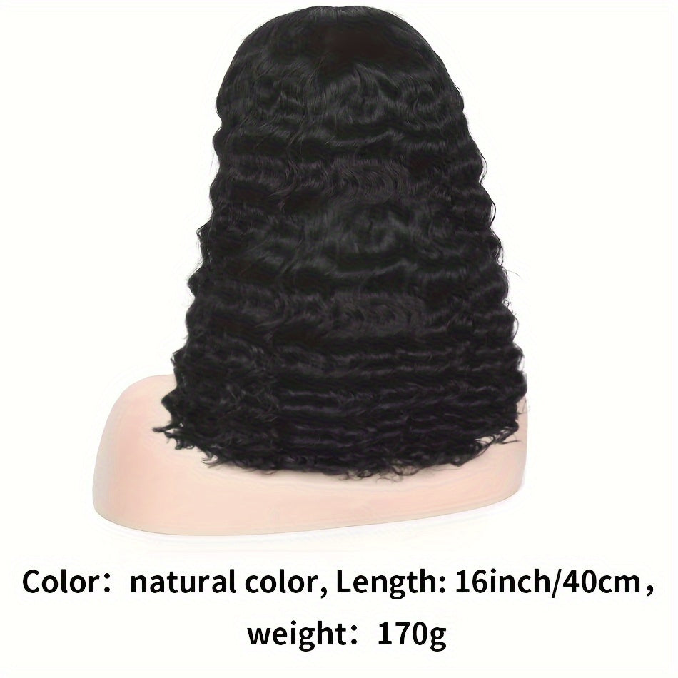 13x4 Deep Wave Curly Bob Wig Human Hair Lace Frontal Wigs 150 Density Glueless Wigs Water Wave Wig 10-16inch