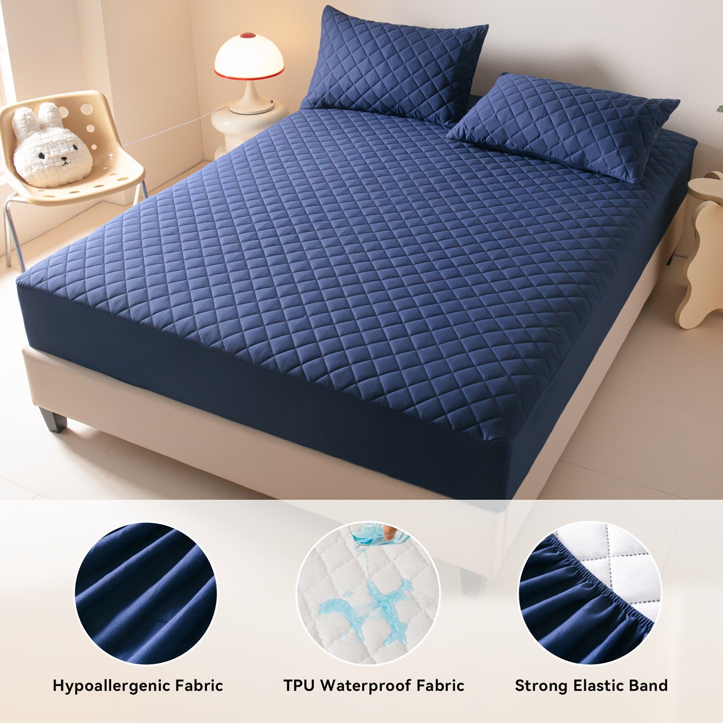 Layered Waterproof Mattress Protective Cover, (excluding Pillowcase)Soft And Comfortable Bedding Mattress Cover, Breathable Bed Sheet Mattress Protective Waterproof, Thickened Bed Cover Suitable for Bedrooms, Guest Rooms, Sin